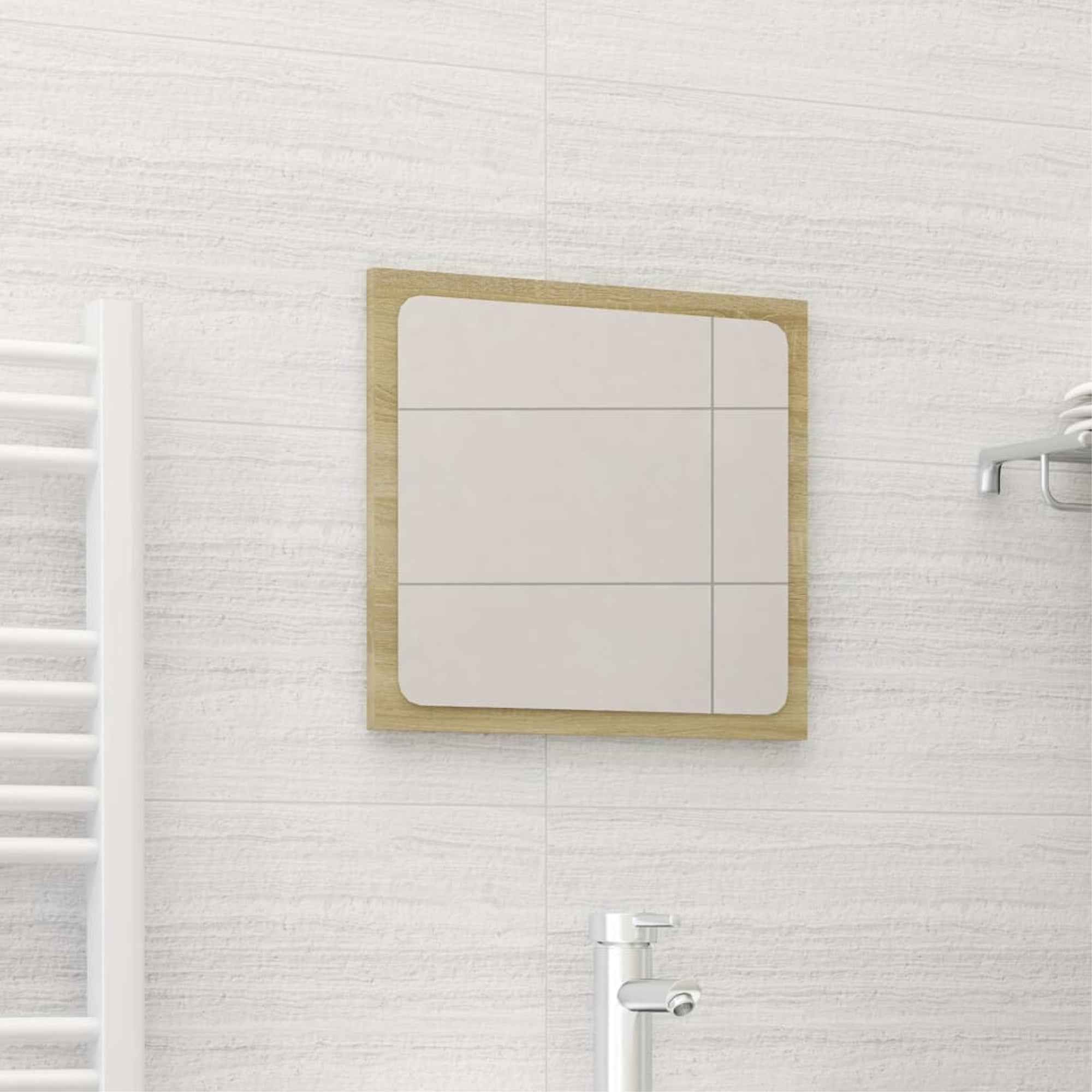 Vidaxl Bathroom Mirror Sonoma Oak 15.7'X0.6'X14.6' Chipboard