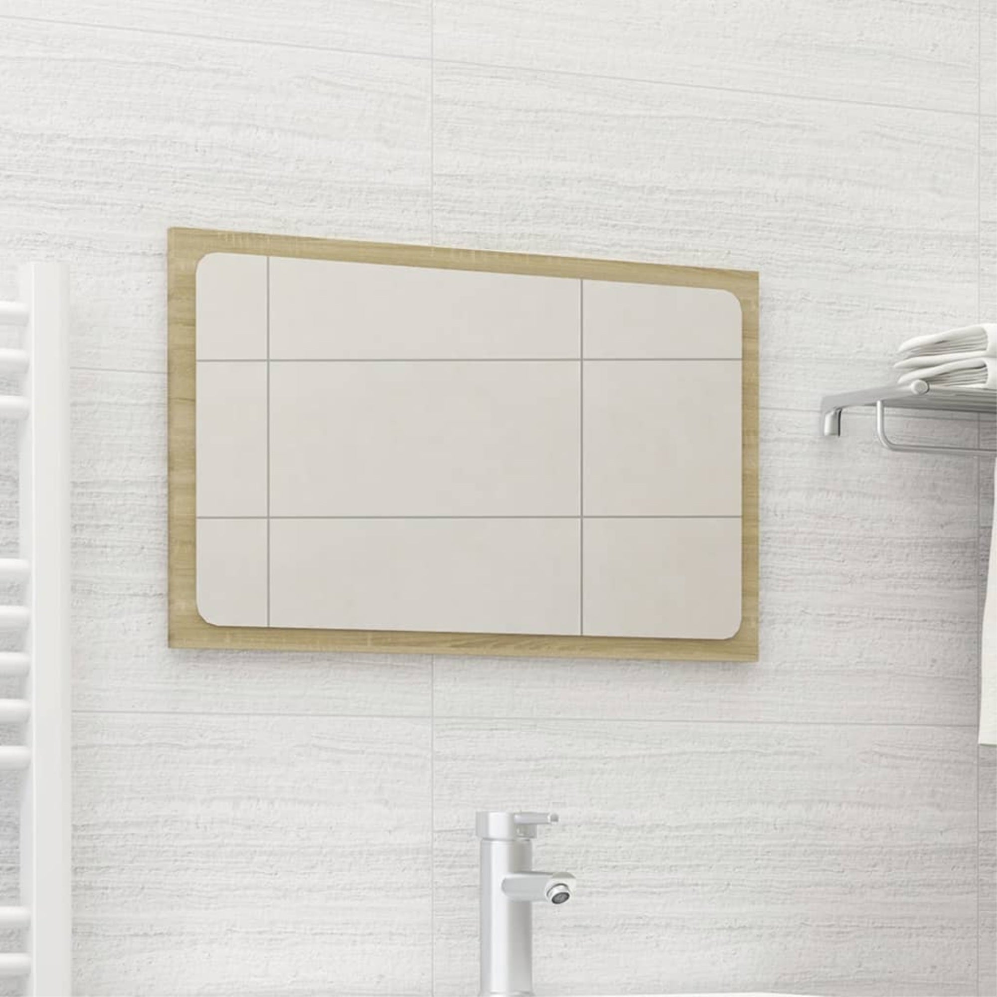 Vidaxl Bathroom Mirror Sonoma Oak 23.6'X0.6'X14.6' Chipboard