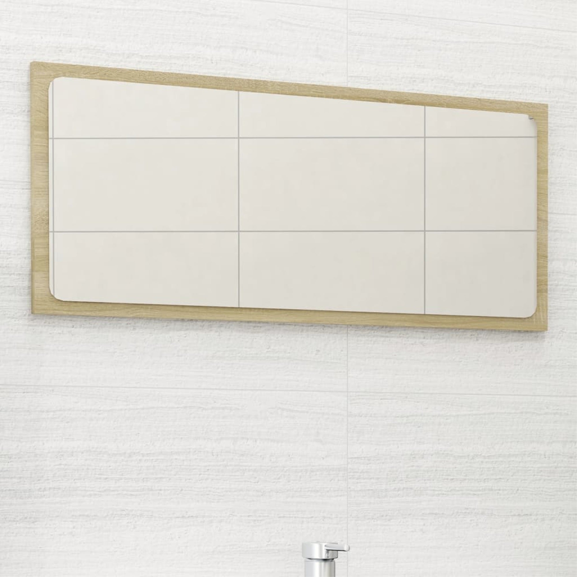 Vidaxl Bathroom Mirror Sonoma Oak 31.5'X0.6'X14.6' Chipboard