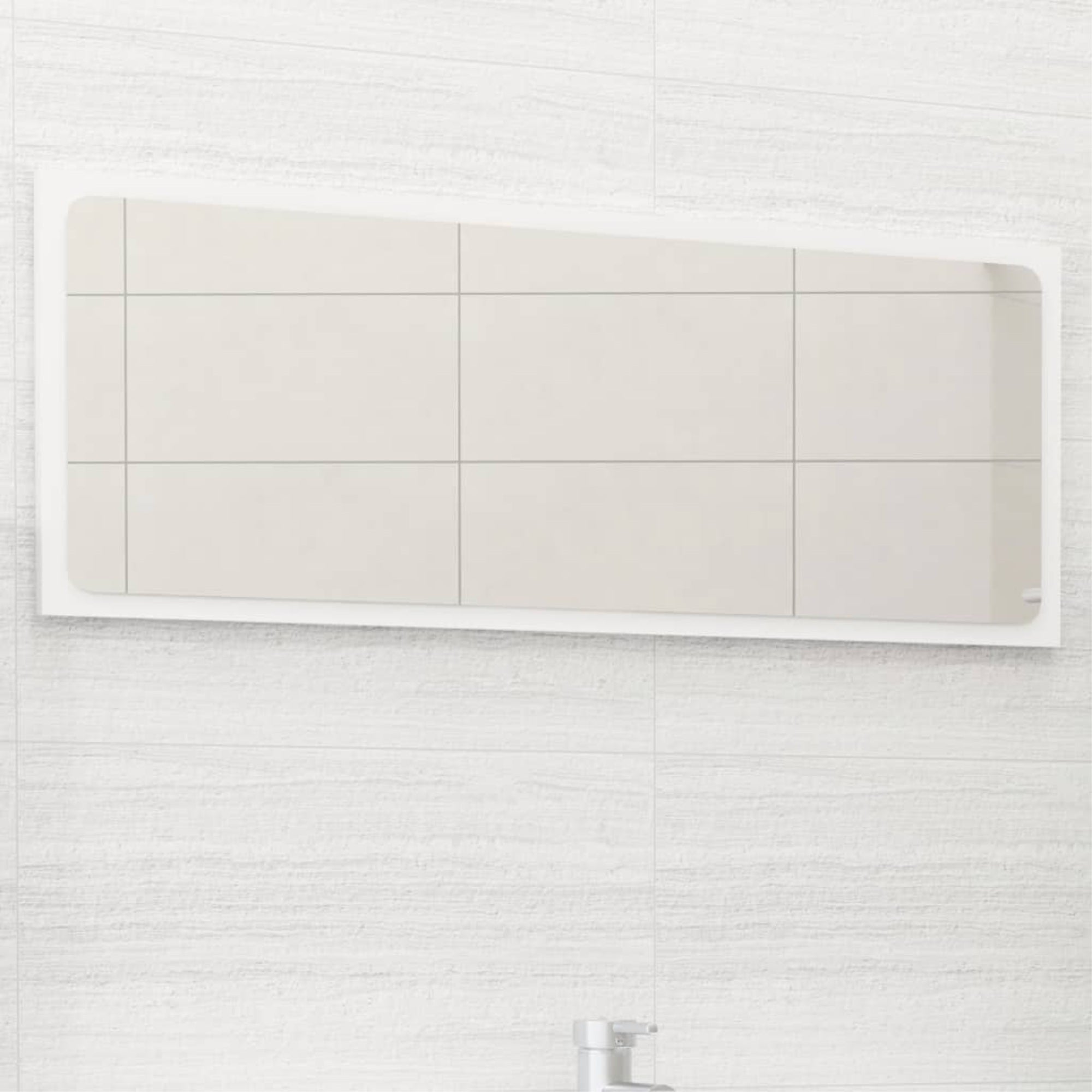 Vidaxl Bathroom Mirror White 35.4'X0.6'X14.6' Chipboard