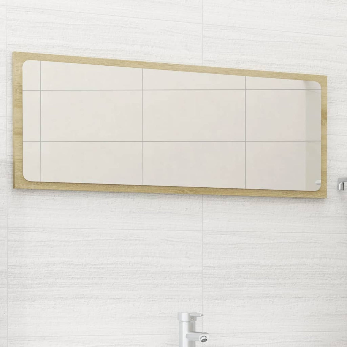 Vidaxl Bathroom Mirror Sonoma Oak 35.4'X0.6'X14.6' Chipboard