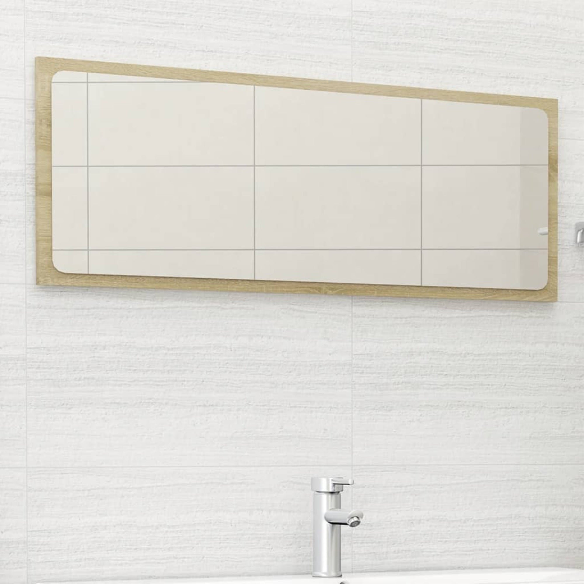 Vidaxl Bathroom Mirror Sonoma Oak 39.4'X0.6'X14.6' Chipboard