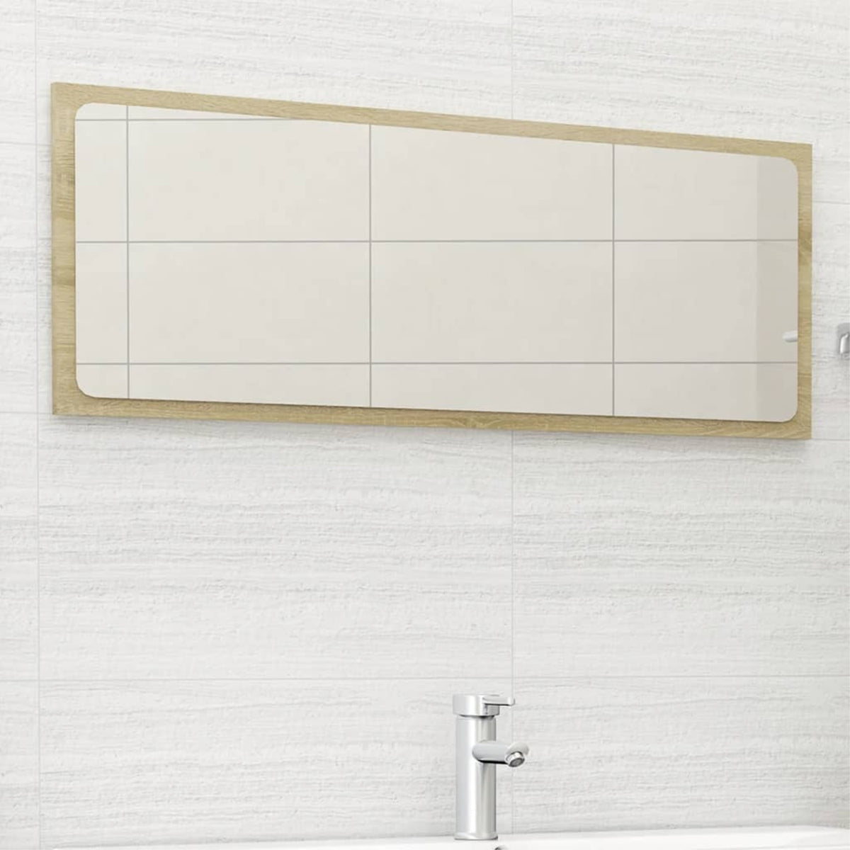 Vidaxl Bathroom Mirror Sonoma Oak 39.4'X0.6'X14.6' Chipboard