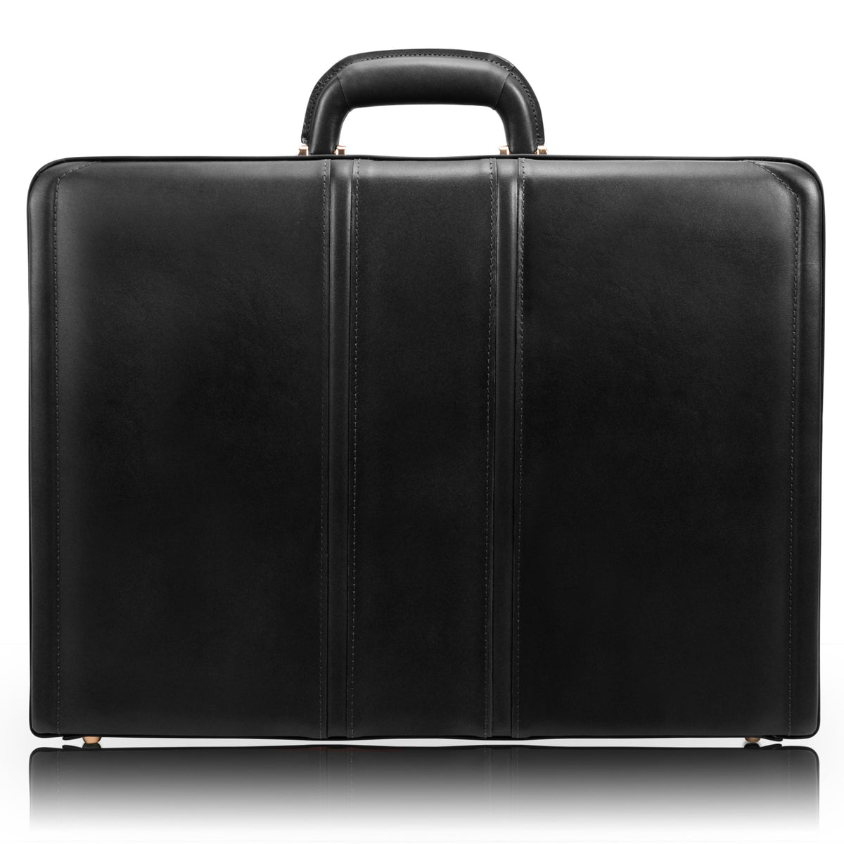 V Series | Coughlin | Leather 4.5 Expandable Attach Briefcase - Black