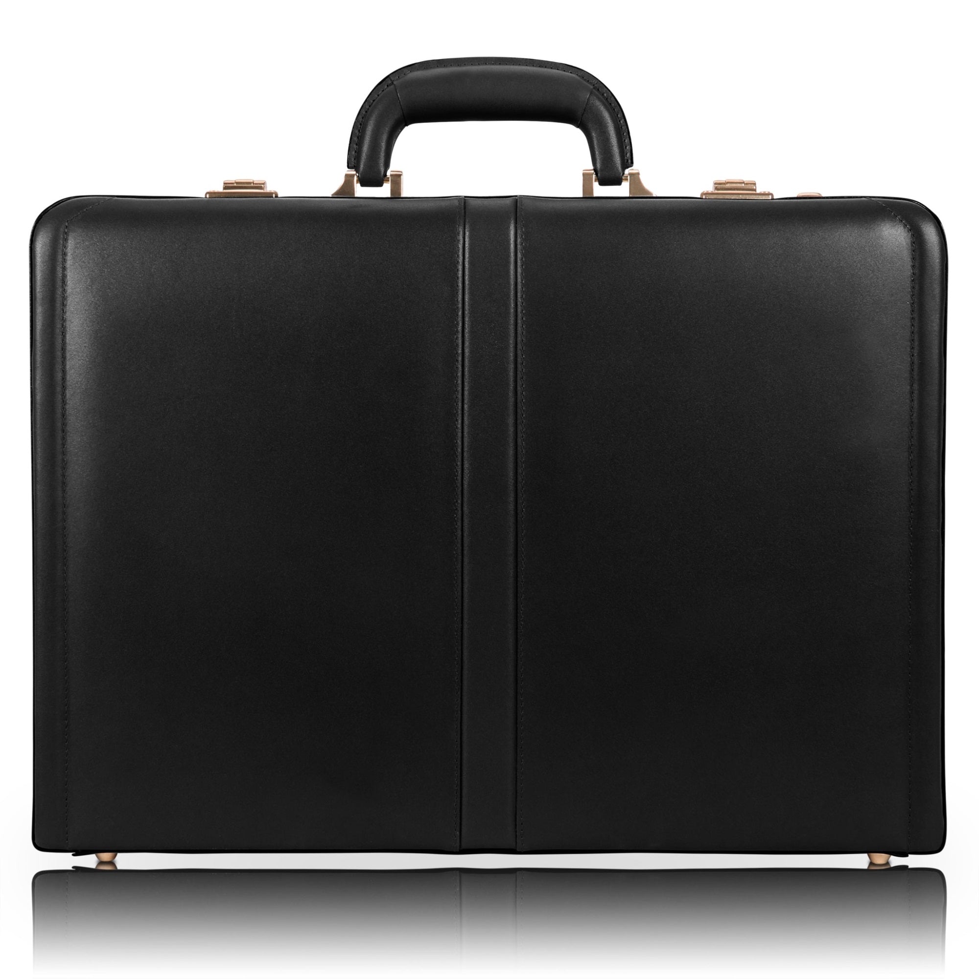 V Series | Harper | Leather 4.5 Expandable Attach Briefcase - Black