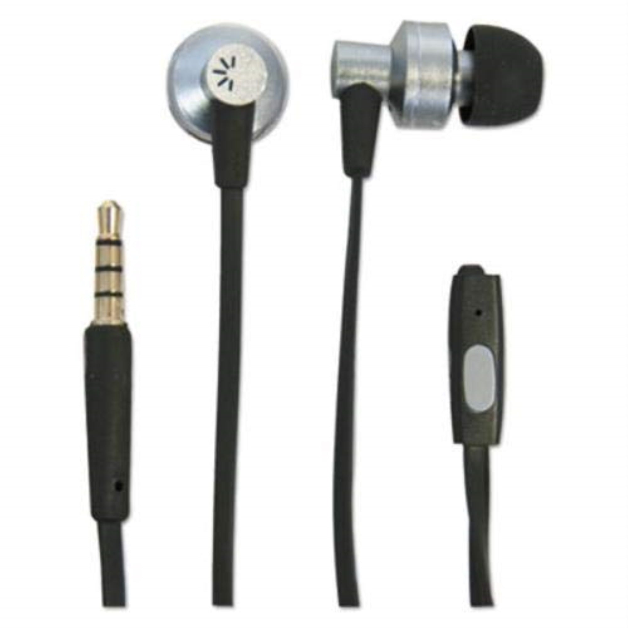 Round Earbuds With Microphone Black