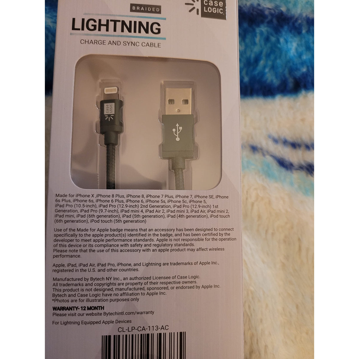 Bytech 10Mfi Ltg Cable Fabric-Asst