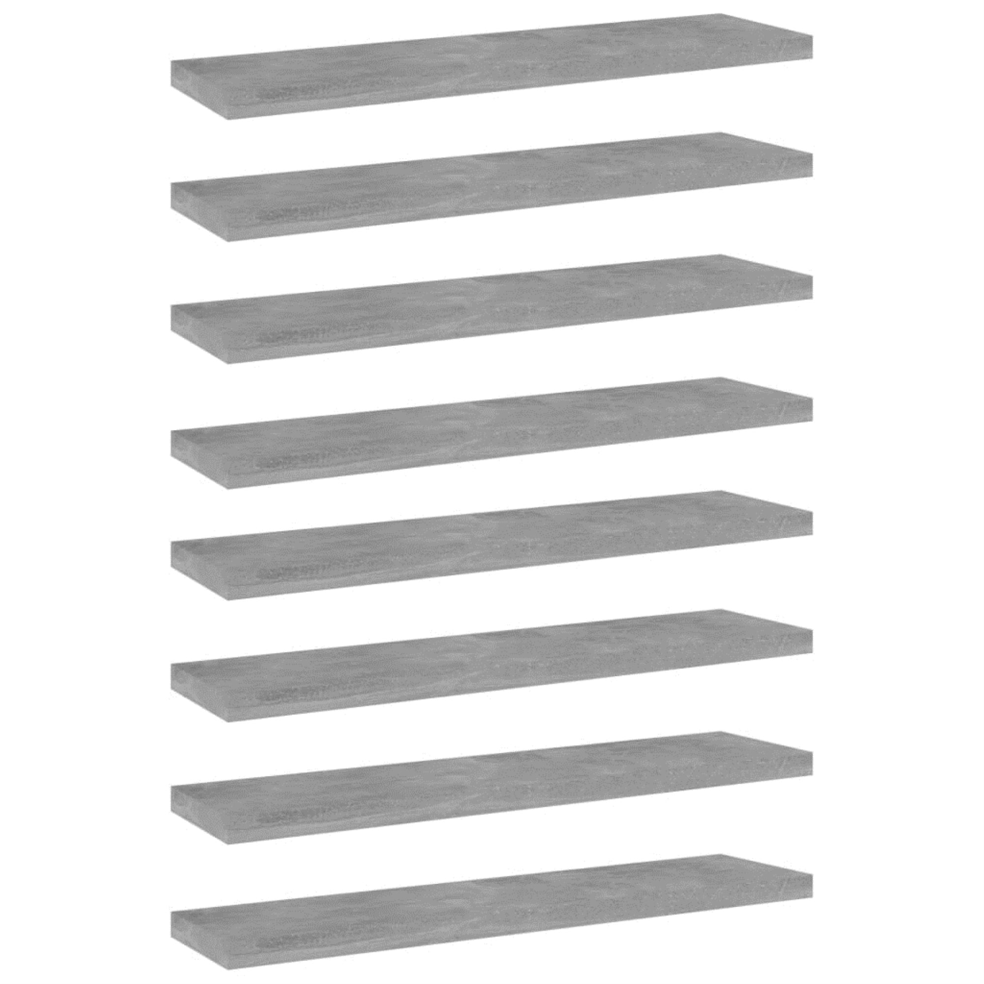 Vidaxl Bookshelf Boards 8 Pcs Concrete Gray 15.7'X3.9'X0.6' Chipboard