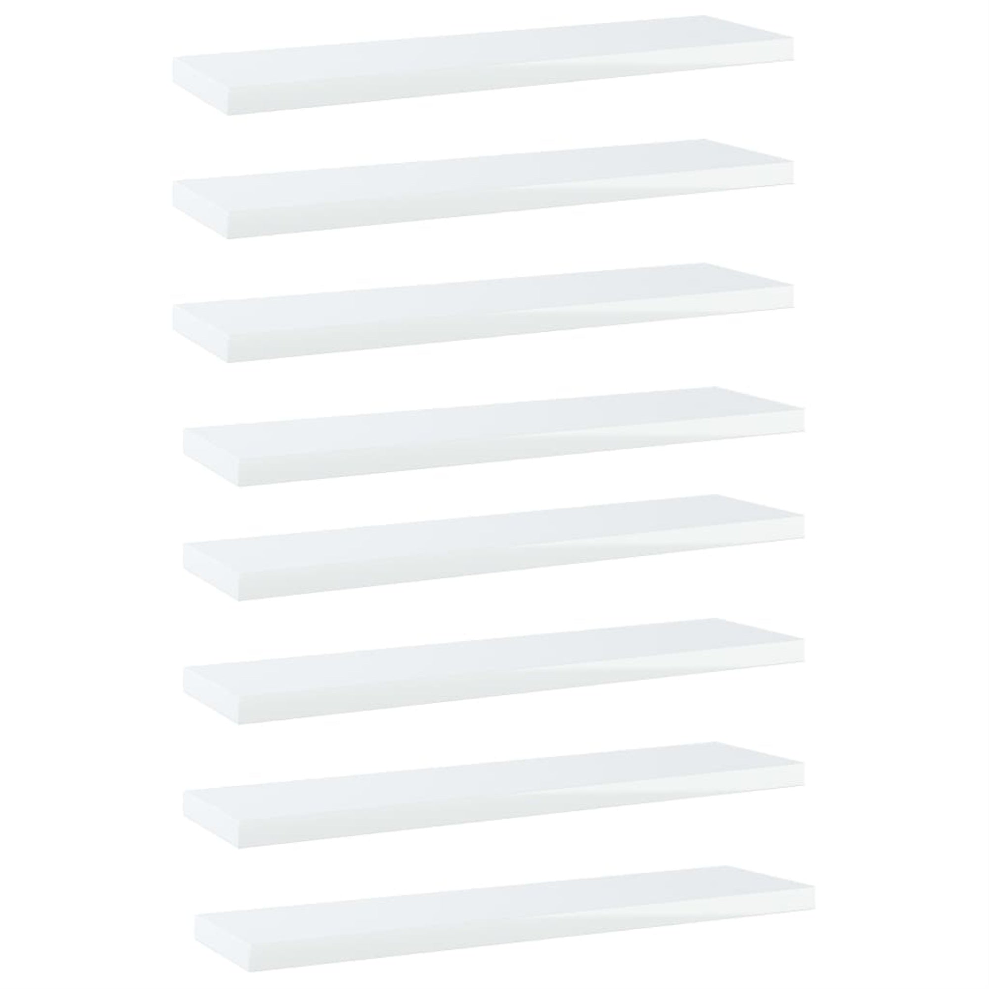 Vidaxl Bookshelf Boards 8 Pcs High Gloss White 15.7'X3.9'X0.6' Chipboard