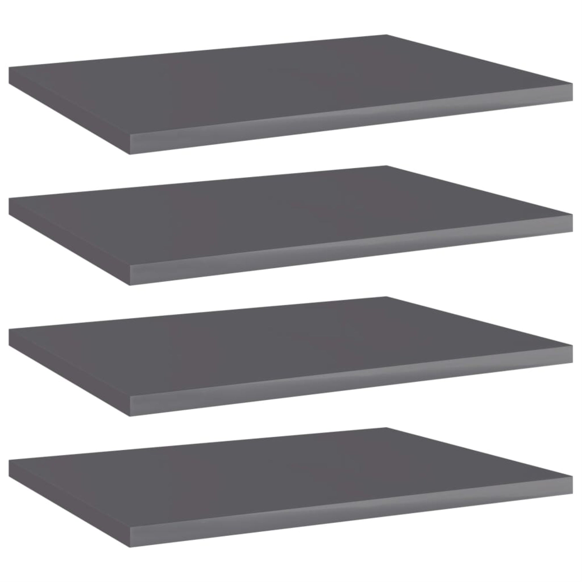 Vidaxl Bookshelf Boards 4 Pcs High Gloss Gray 15.7'X11.8'X0.6' Chipboard