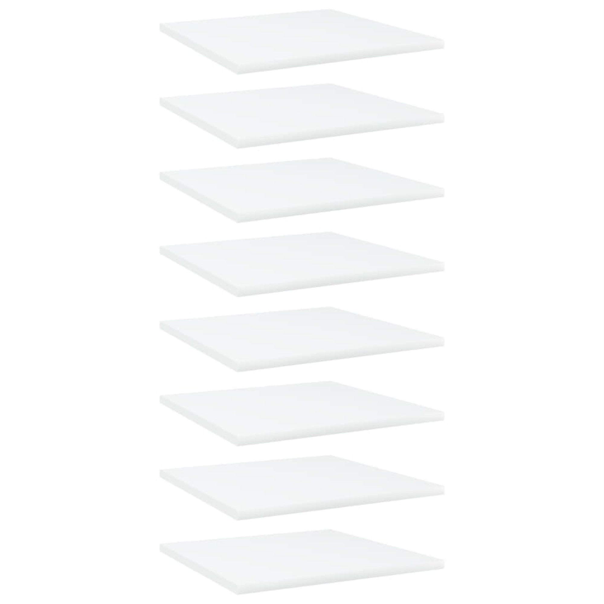 Vidaxl Bookshelf Boards 8 Pcs White 15.7'X15.7'X0.6' Chipboard