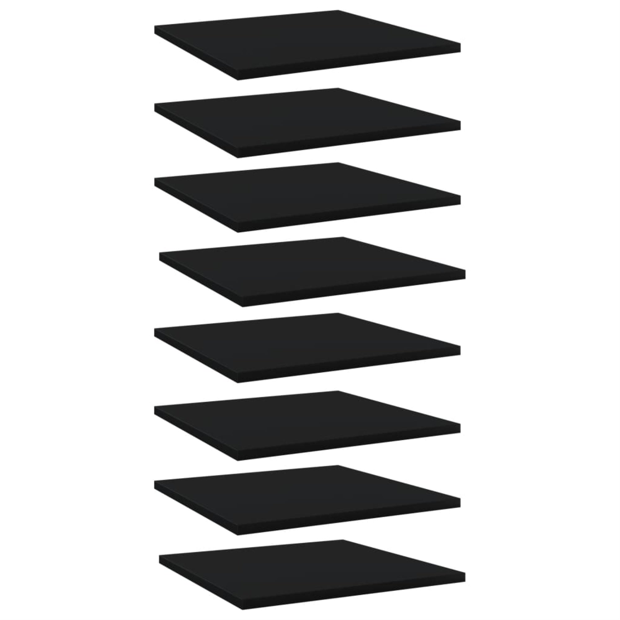 Vidaxl Bookshelf Boards 8 Pcs Black 15.7'X15.7'X0.6' Chipboard