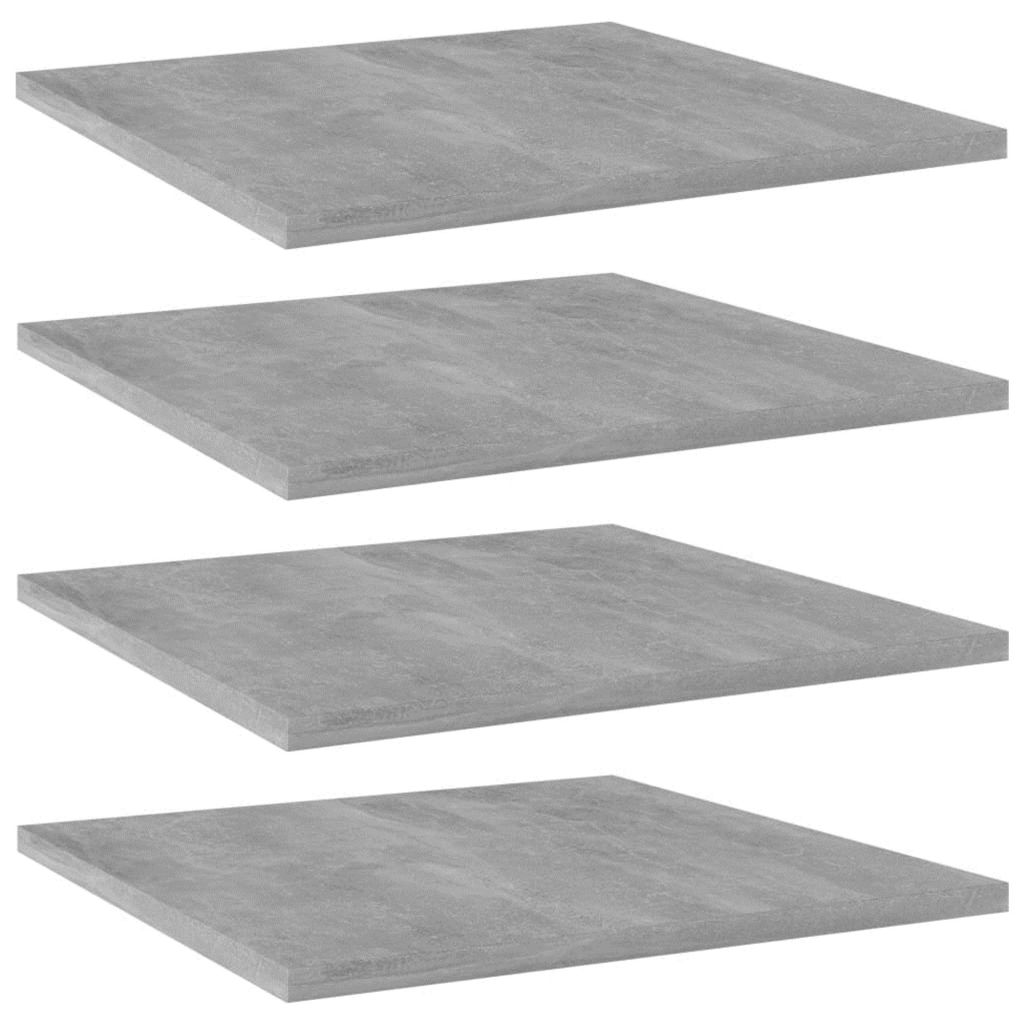 Vidaxl Bookshelf Boards 4 Pcs Concrete Gray 15.7'X15.7'X0.6' Chipboard