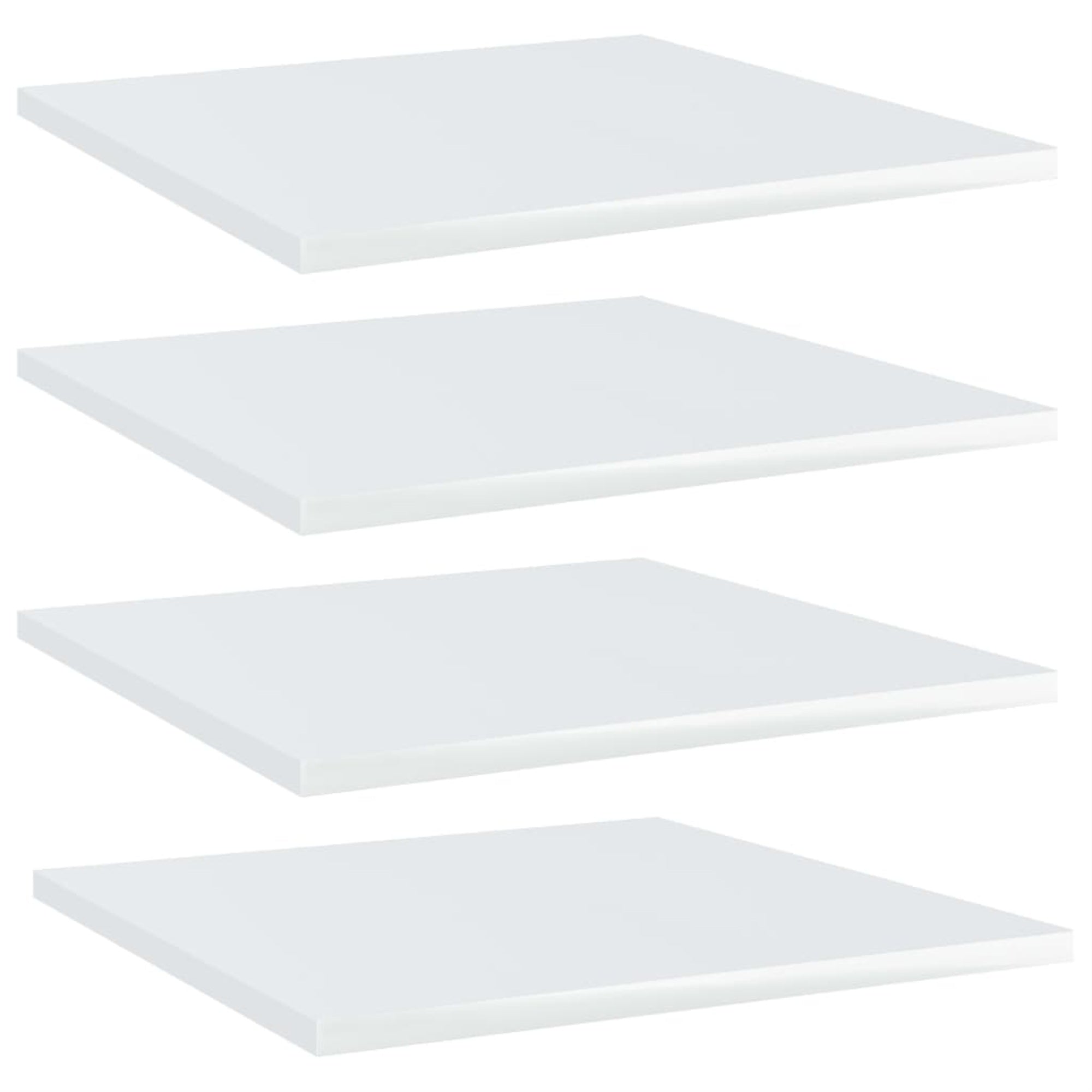 Vidaxl Bookshelf Boards 4 Pcs High Gloss White 15.7'X15.7'X0.6' Chipboard