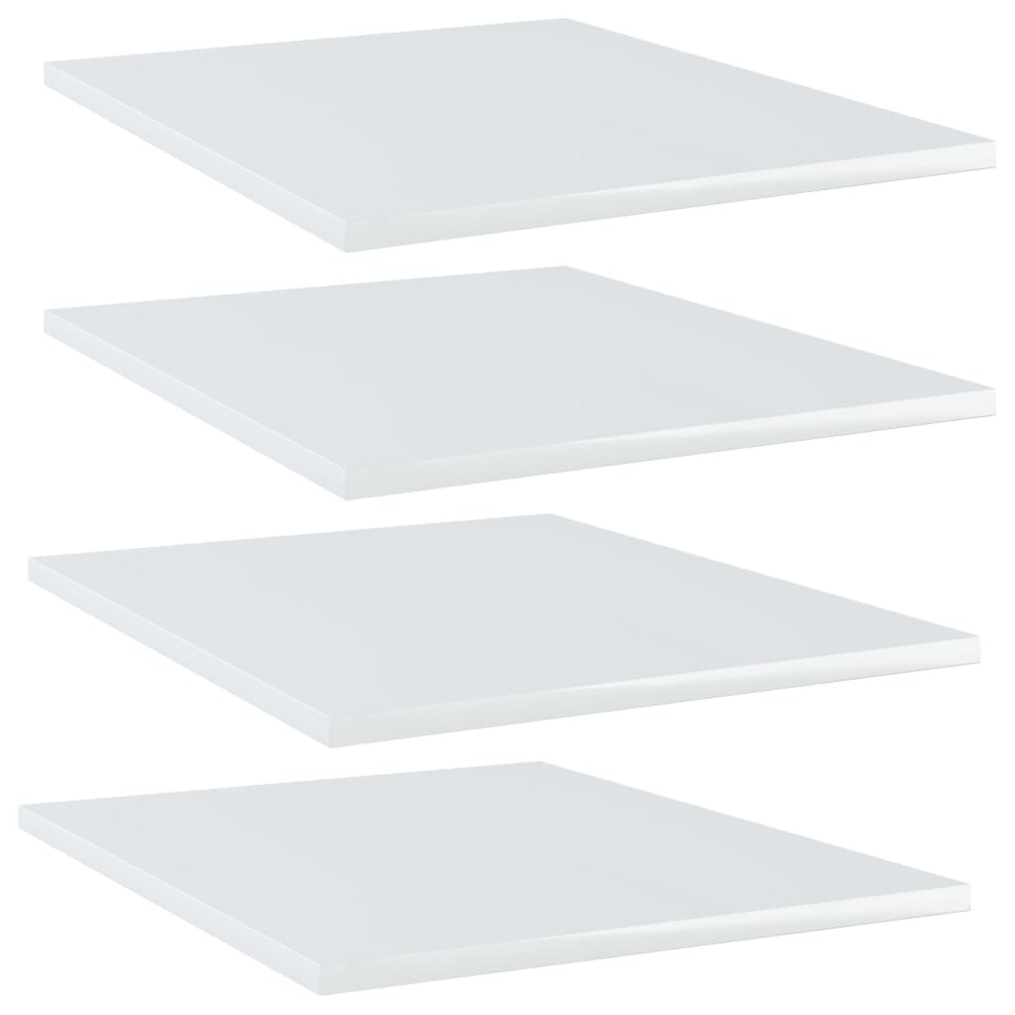 Vidaxl Bookshelf Boards 4 Pcs High Gloss White 15.7'X19.7'X0.6' Chipboard