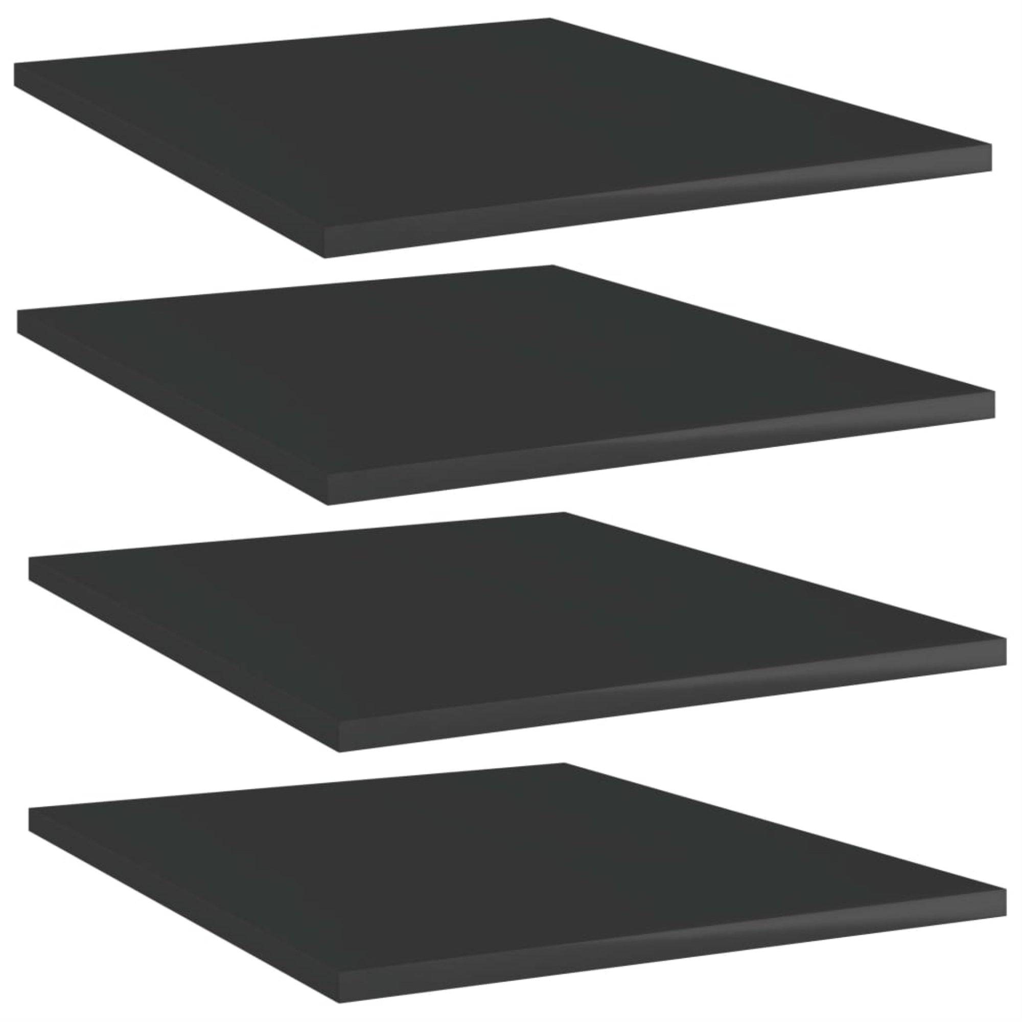 Vidaxl Bookshelf Boards 4 Pcs High Gloss Black 15.7'X19.7'X0.6' Chipboard