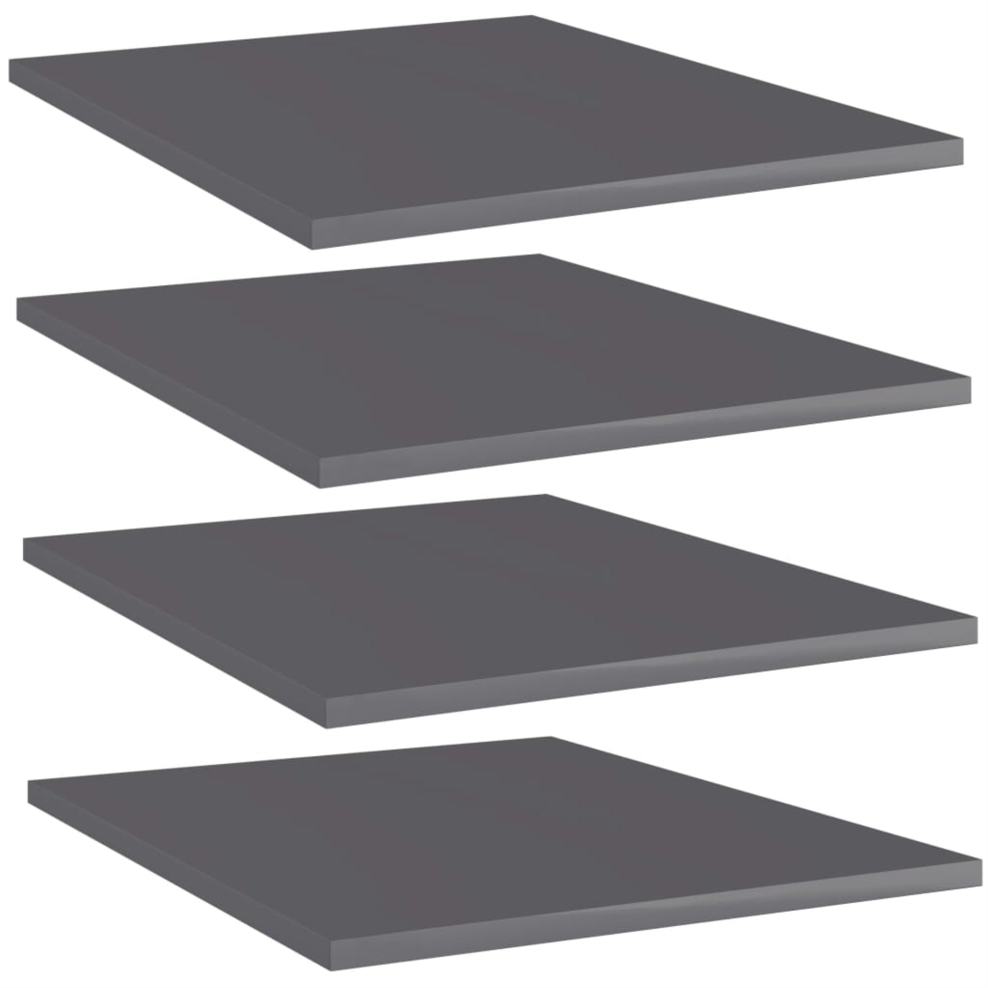 Vidaxl Bookshelf Boards 4 Pcs High Gloss Gray 15.7'X19.7'X0.6' Chipboard