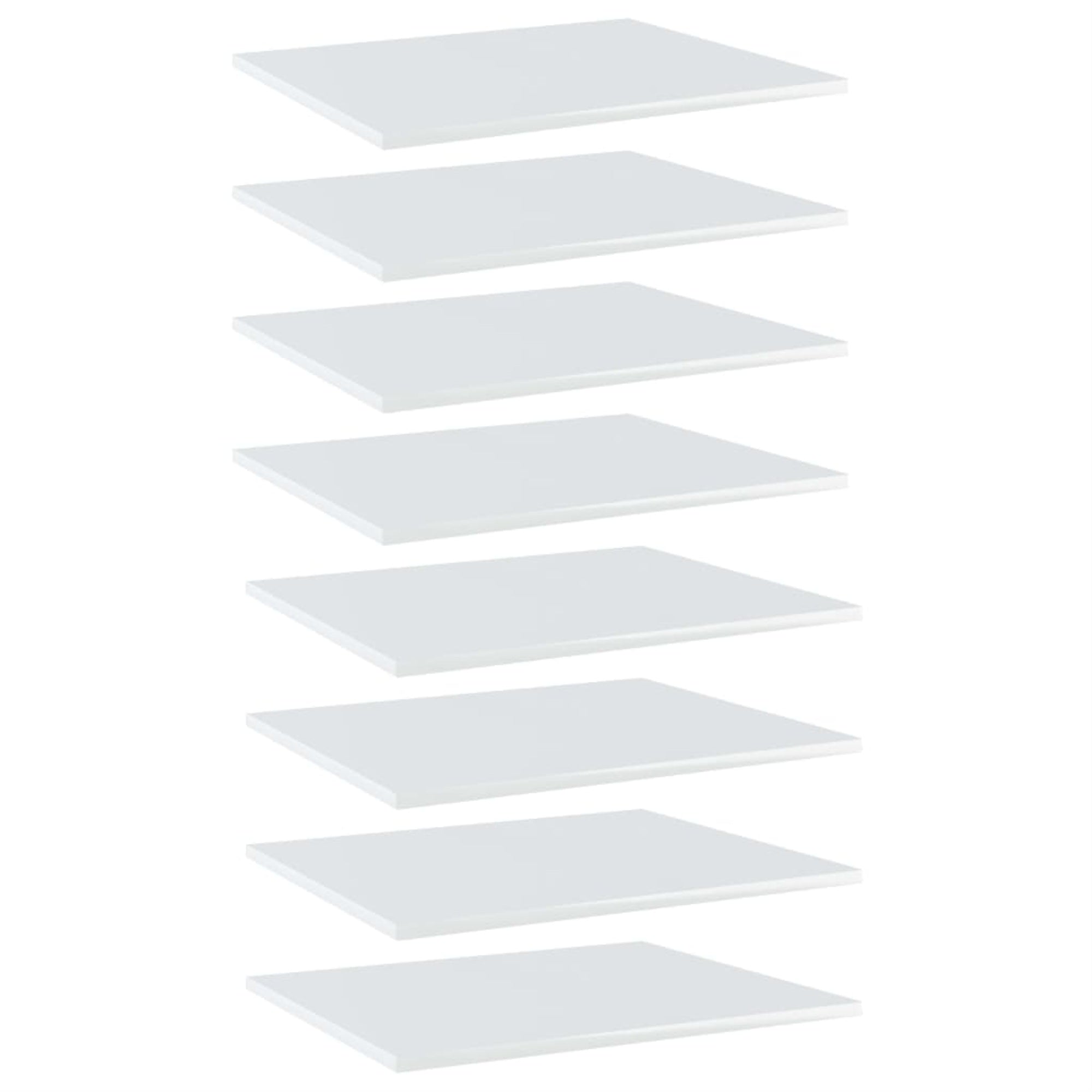 Vidaxl Bookshelf Boards 8 Pcs High Gloss White 23.6'X19.7'X0.6' Chipboard