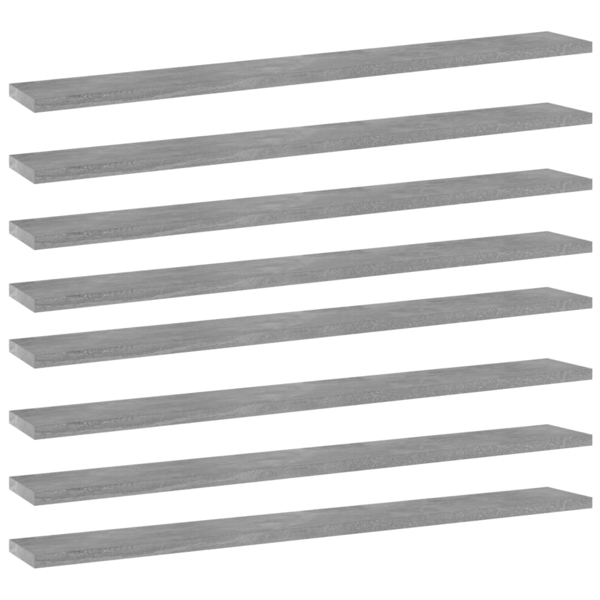 Vidaxl Bookshelf Boards 8 Pcs Concrete Gray 31.5'X3.9'X0.6' Chipboard