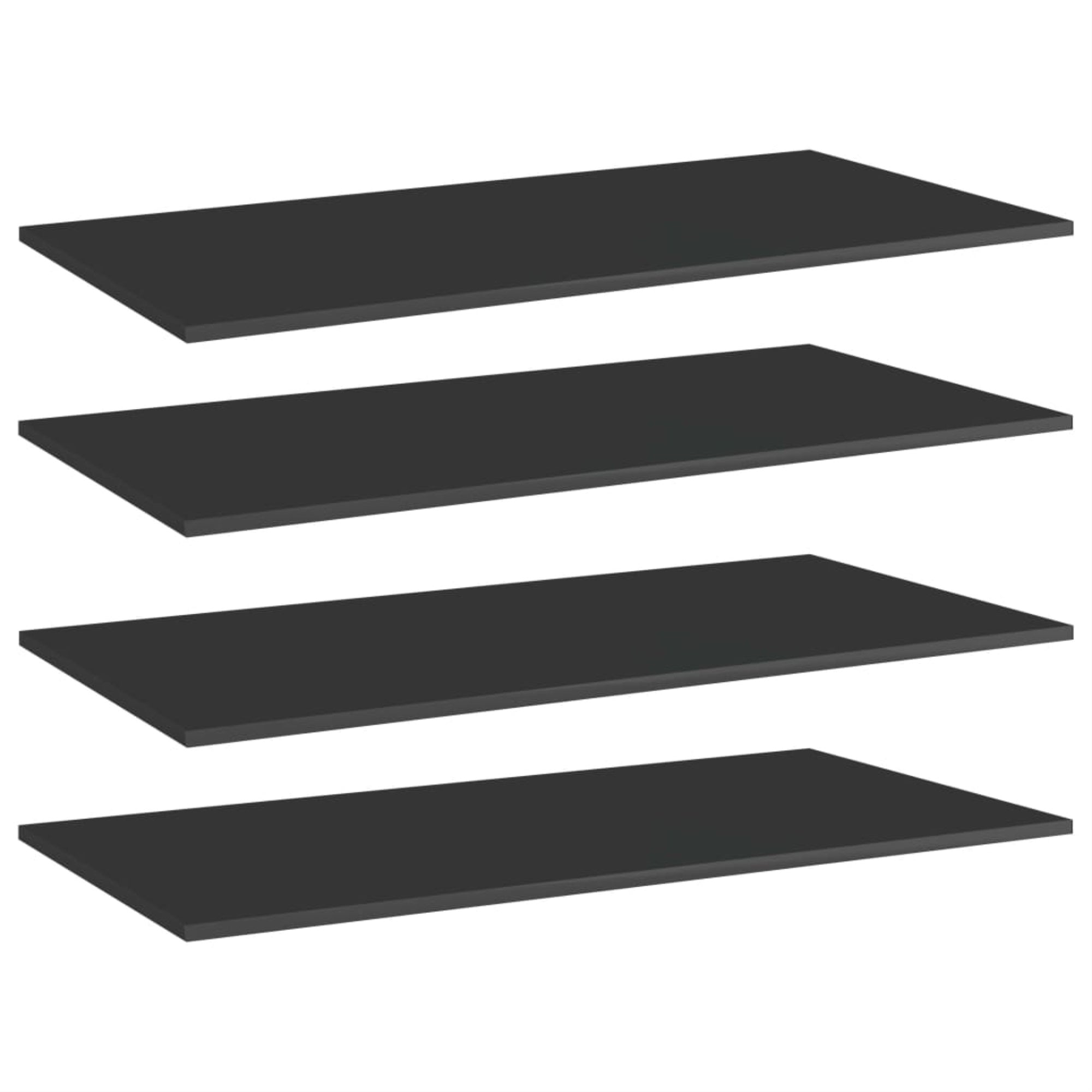 Vidaxl Bookshelf Boards 4 Pcs High Gloss Black 31.5'X7.9'X0.6' Chipboard