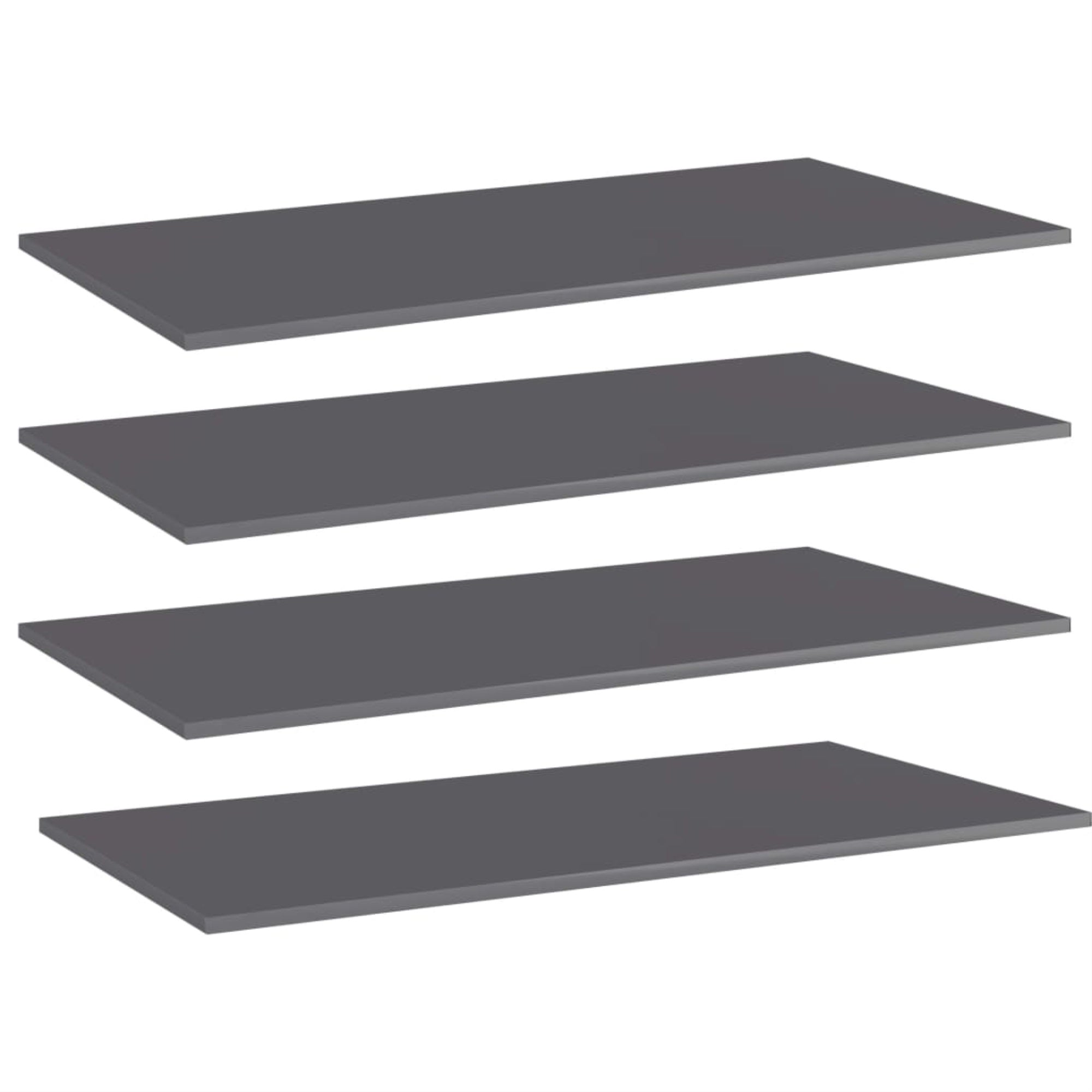 Vidaxl Bookshelf Boards 4 Pcs High Gloss Gray 31.5'X7.9'X0.6' Chipboard