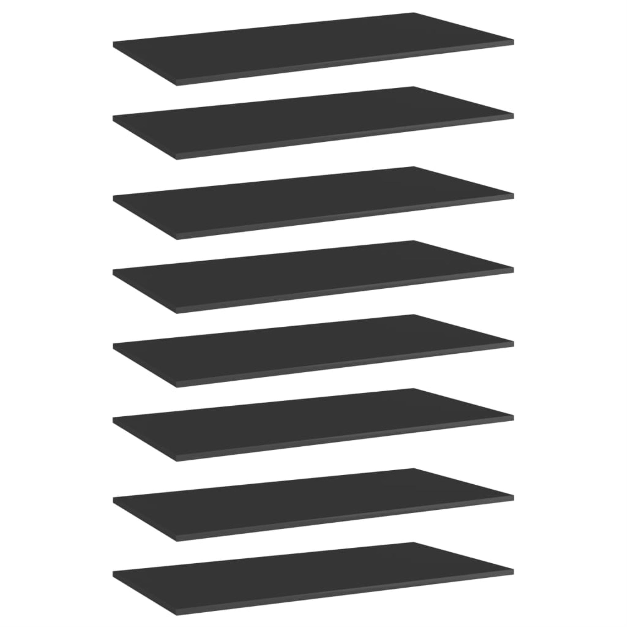 Vidaxl Bookshelf Boards 8 Pcs High Gloss Black 31.5'X11.8'X0.6' Chipboard