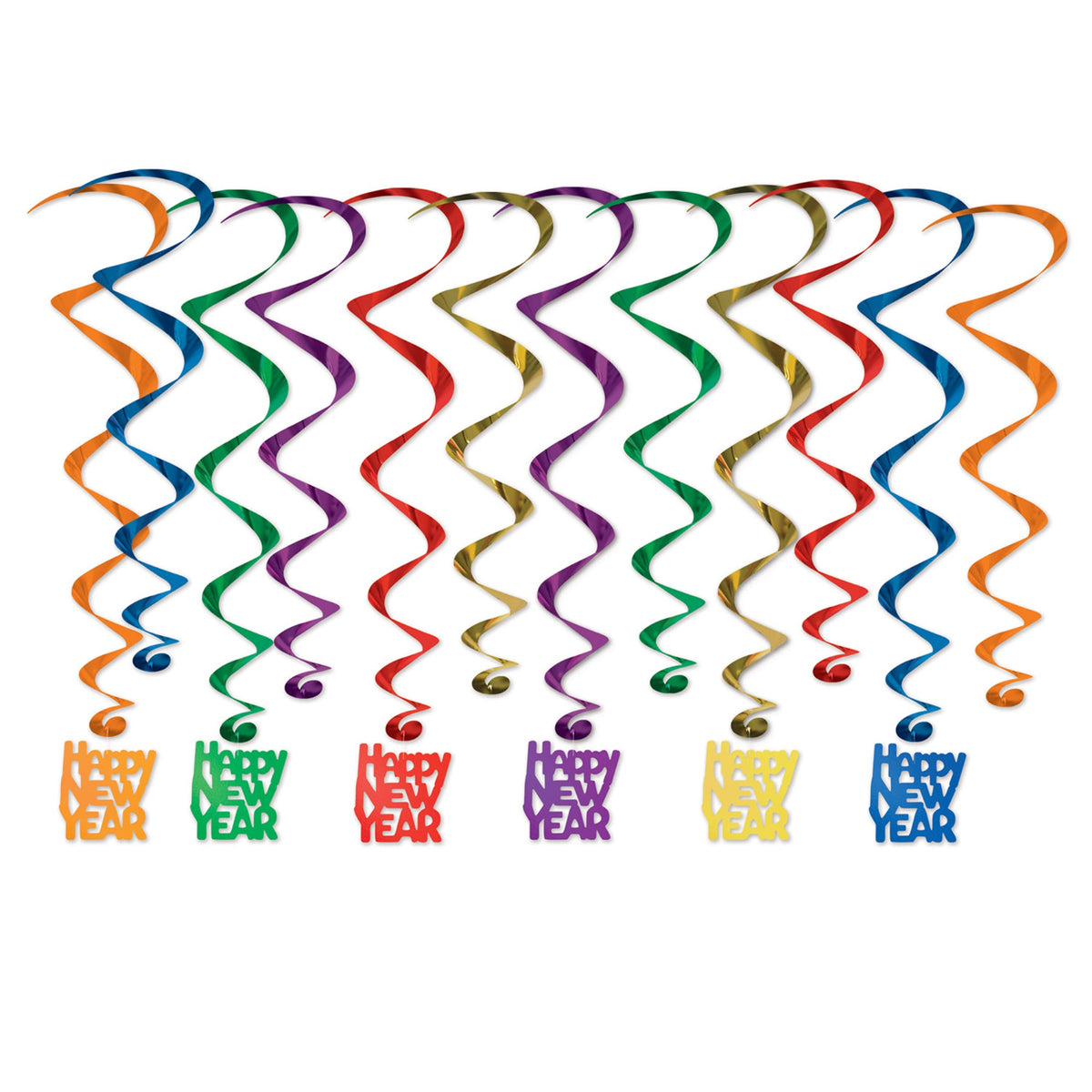 Happy New Year Whirls, (Pack Of 6)
