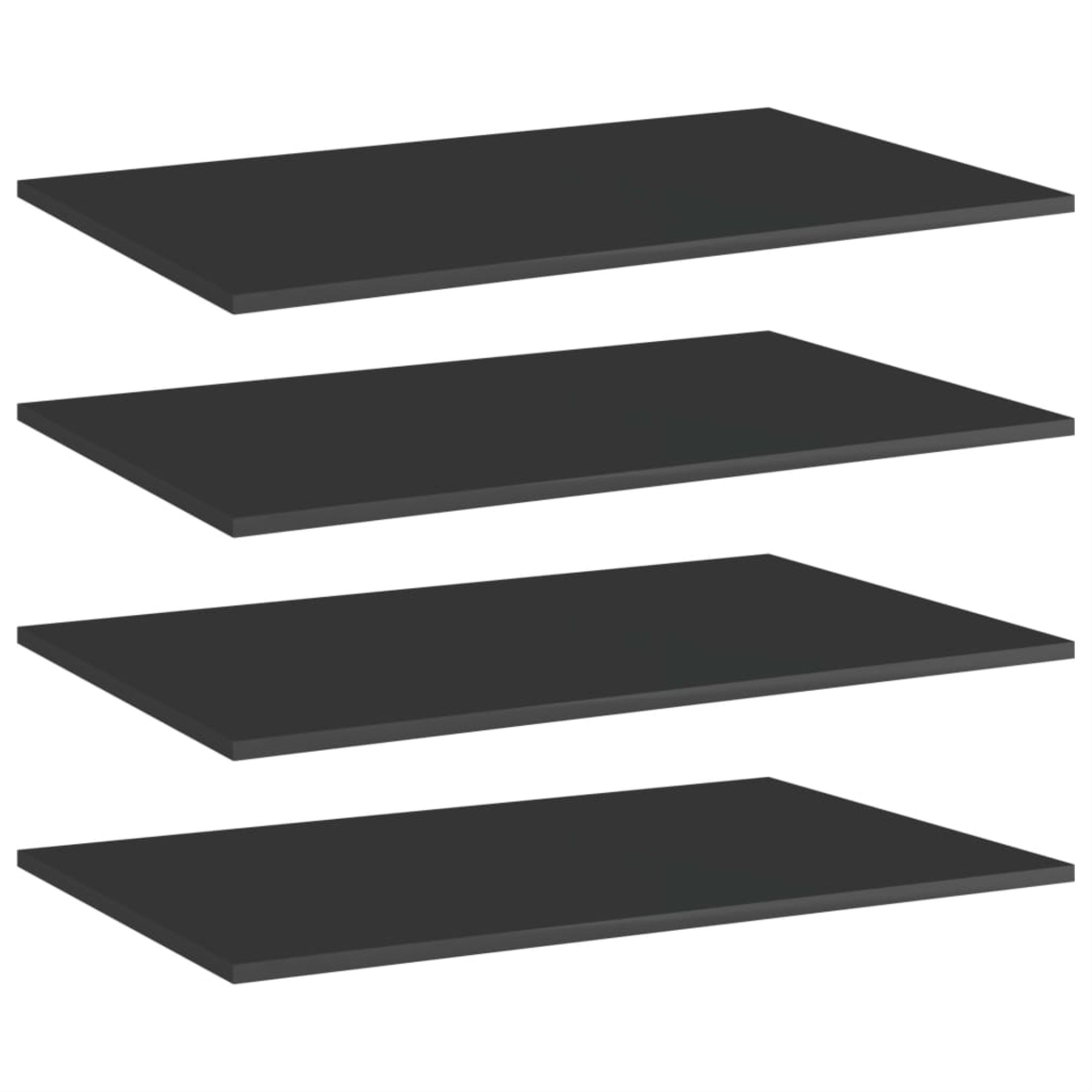 Vidaxl Bookshelf Boards 4 Pcs High Gloss Black 31.5'X19.7'X0.6' Chipboard