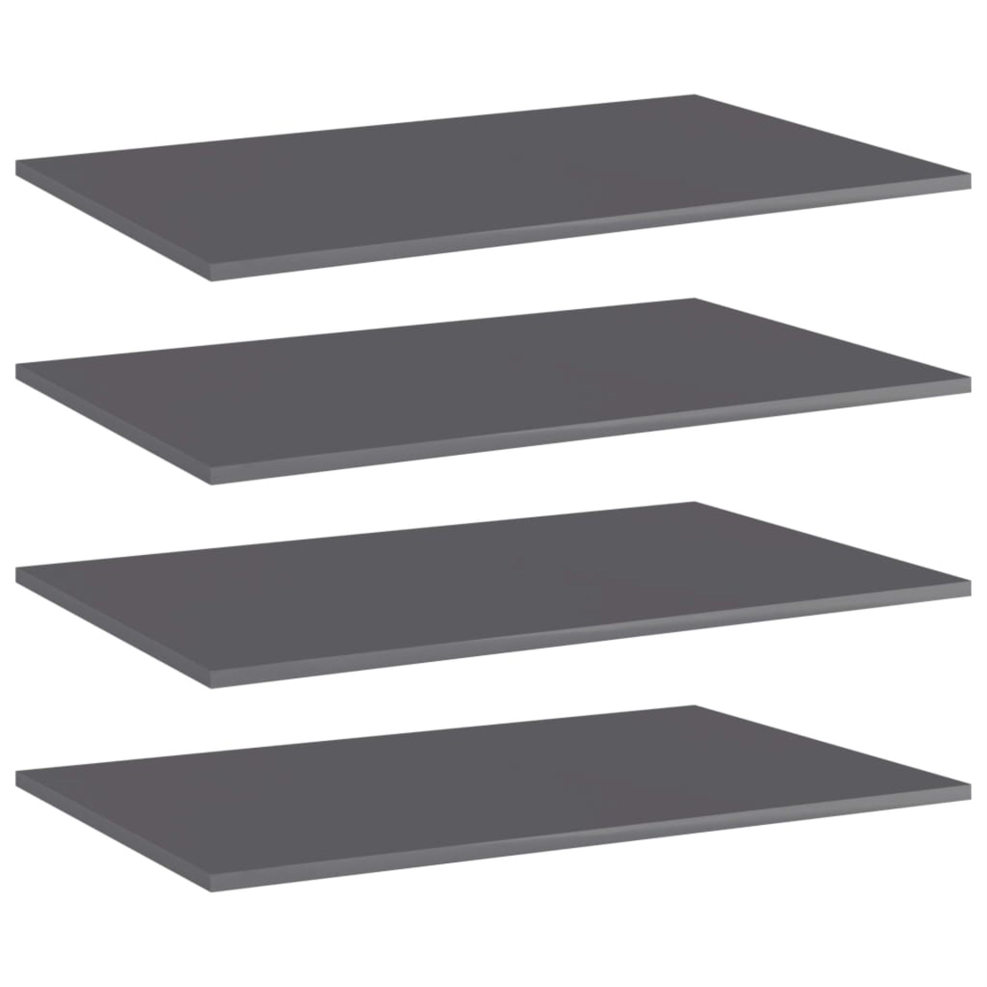 Vidaxl Bookshelf Boards 4 Pcs High Gloss Gray 31.5'X19.7'X0.6' Chipboard