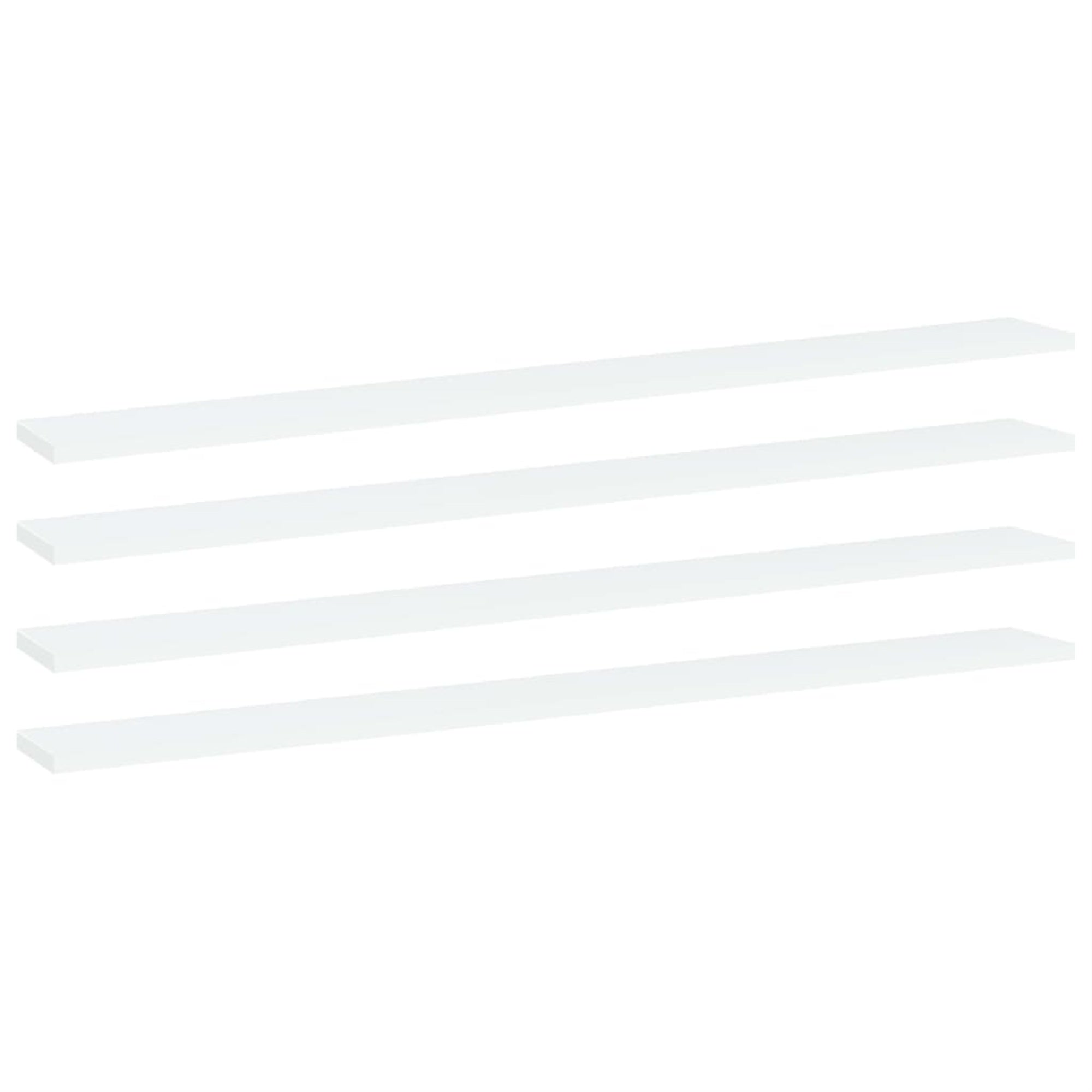Vidaxl Bookshelf Boards 4 Pcs White 39.4'X3.9'X0.6' Chipboard