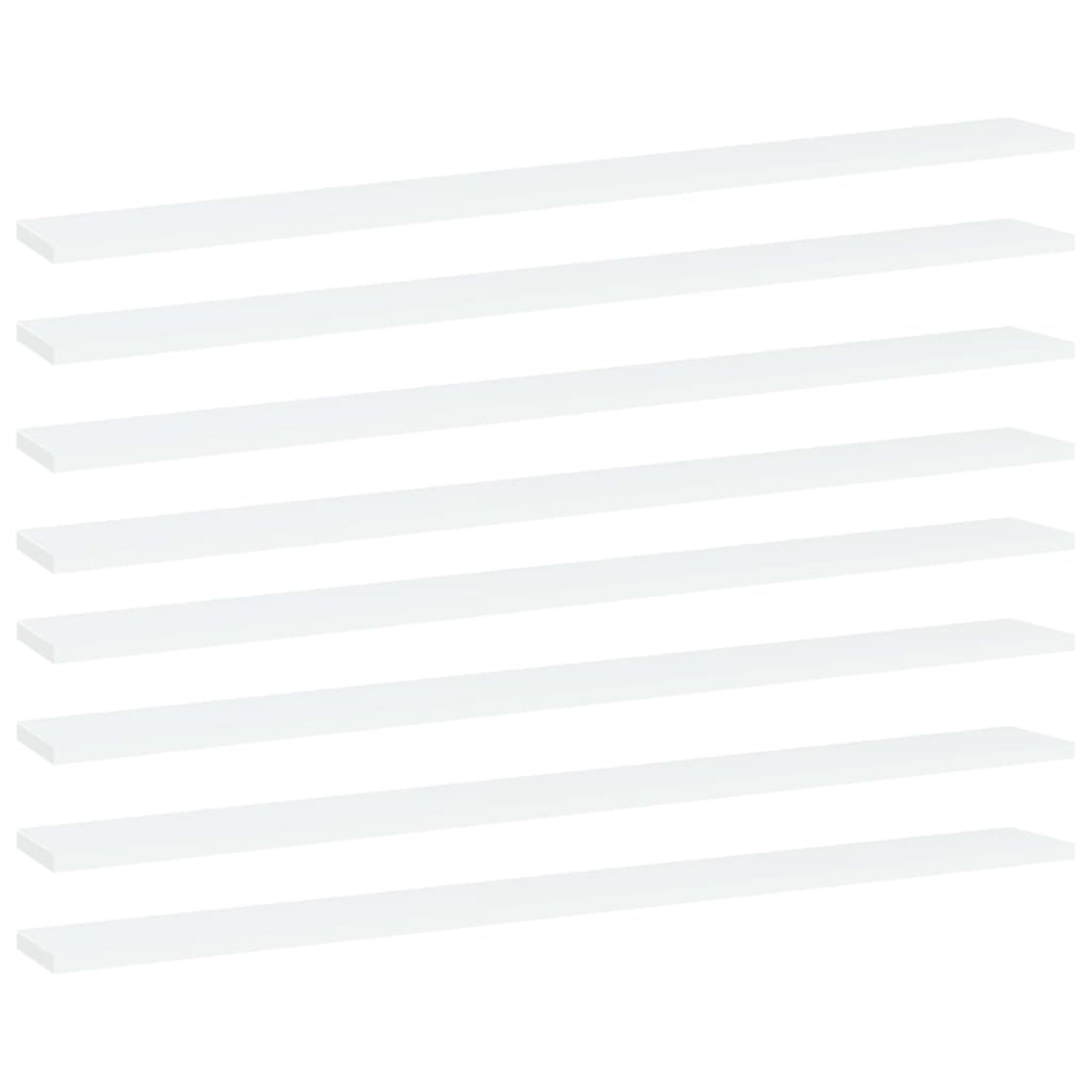 Vidaxl Bookshelf Boards 8 Pcs White 39.4'X3.9'X0.6' Chipboard
