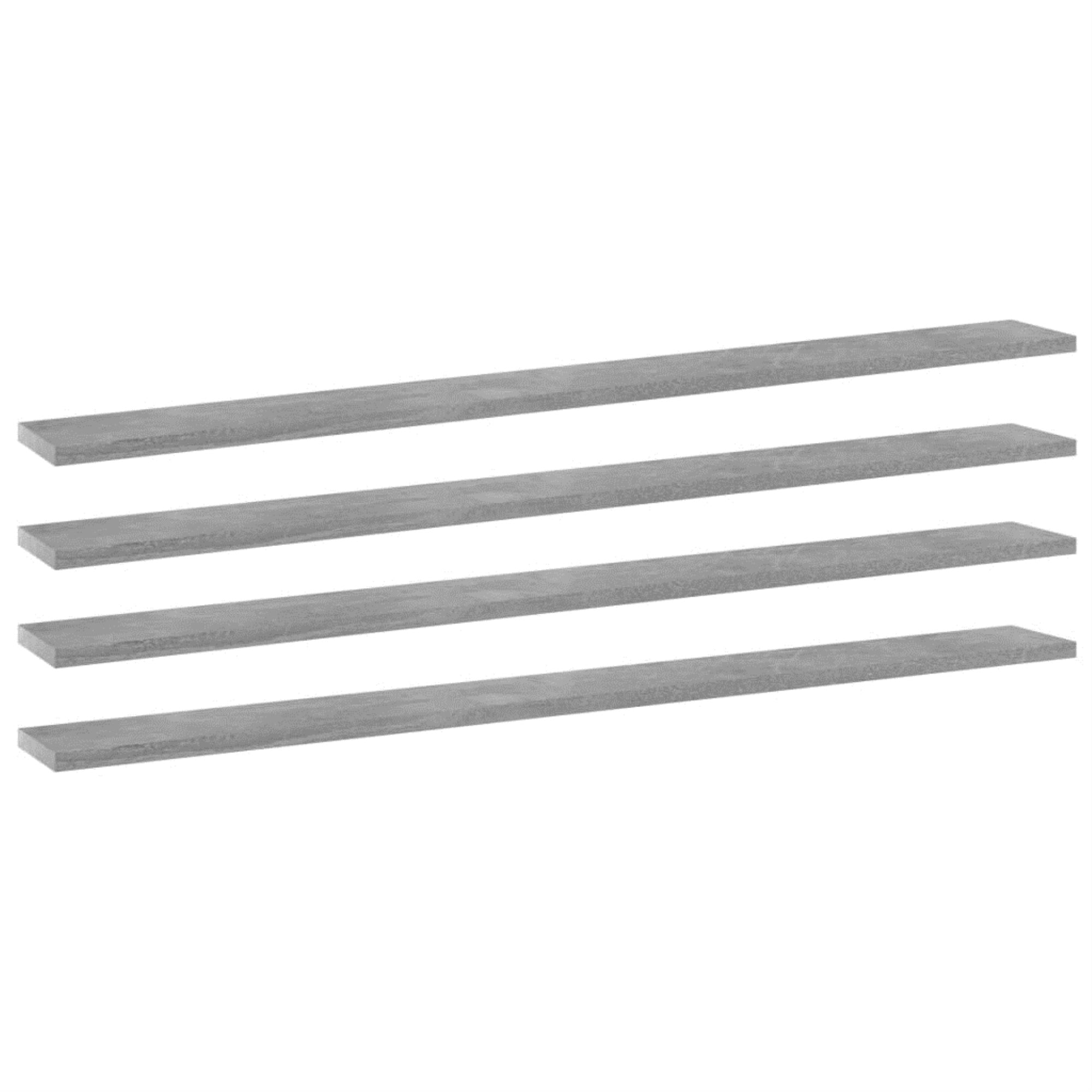 Vidaxl Bookshelf Boards 4 Pcs Concrete Gray 39.4'X3.9'X0.6' Chipboard