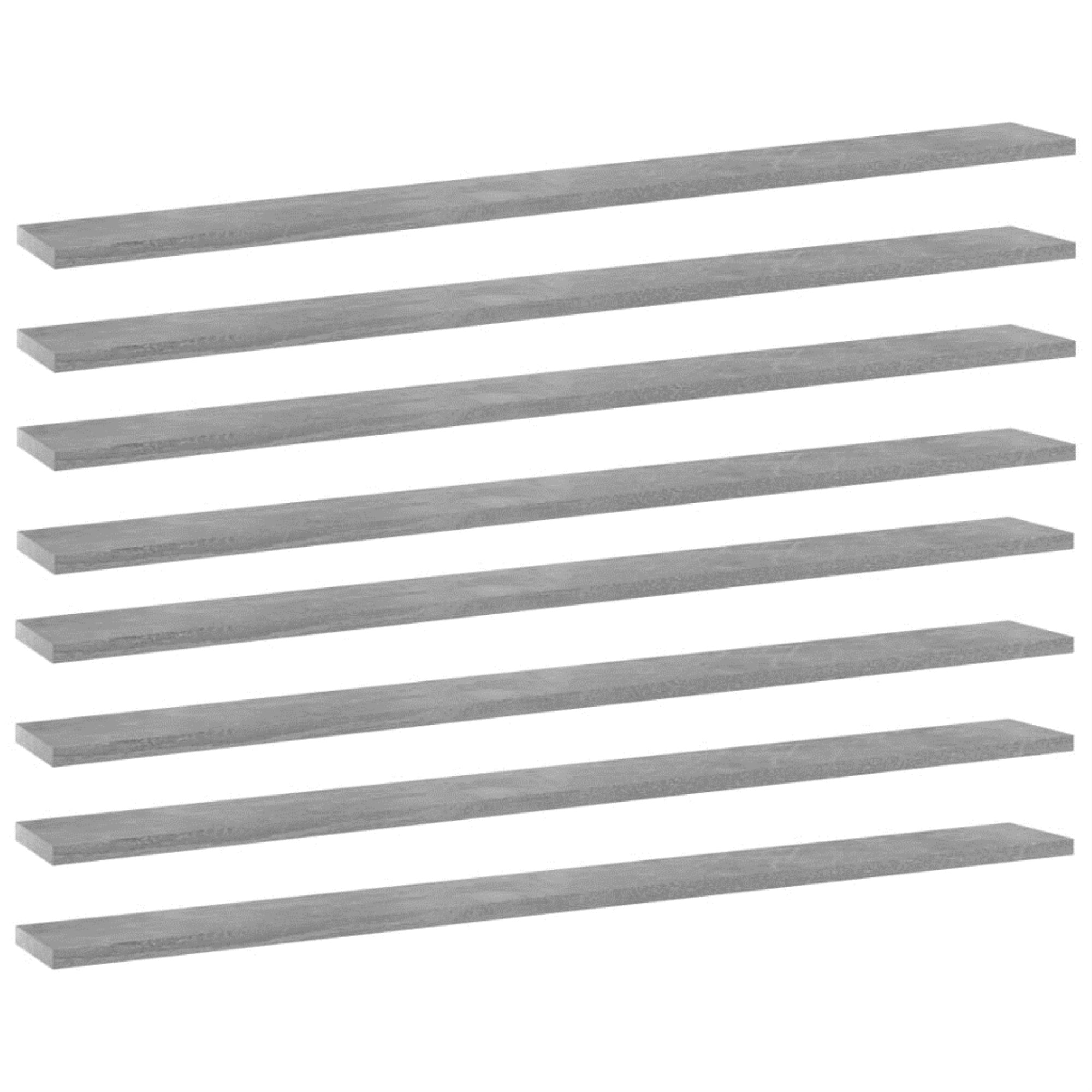 Vidaxl Bookshelf Boards 8 Pcs Concrete Gray 39.4'X3.9'X0.6' Chipboard