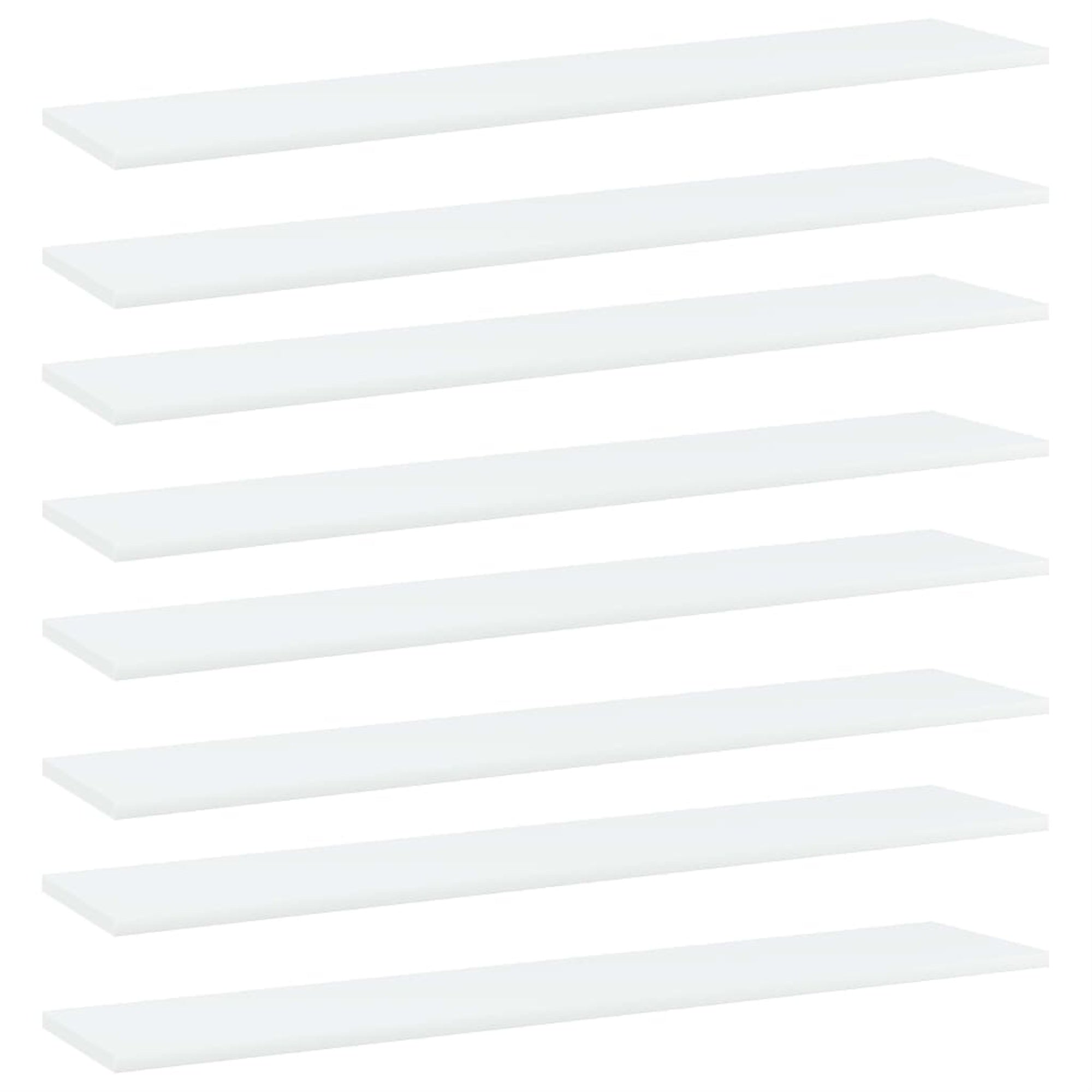 Vidaxl Bookshelf Boards 8 Pcs White 39.4'X7.9'X0.6' Chipboard