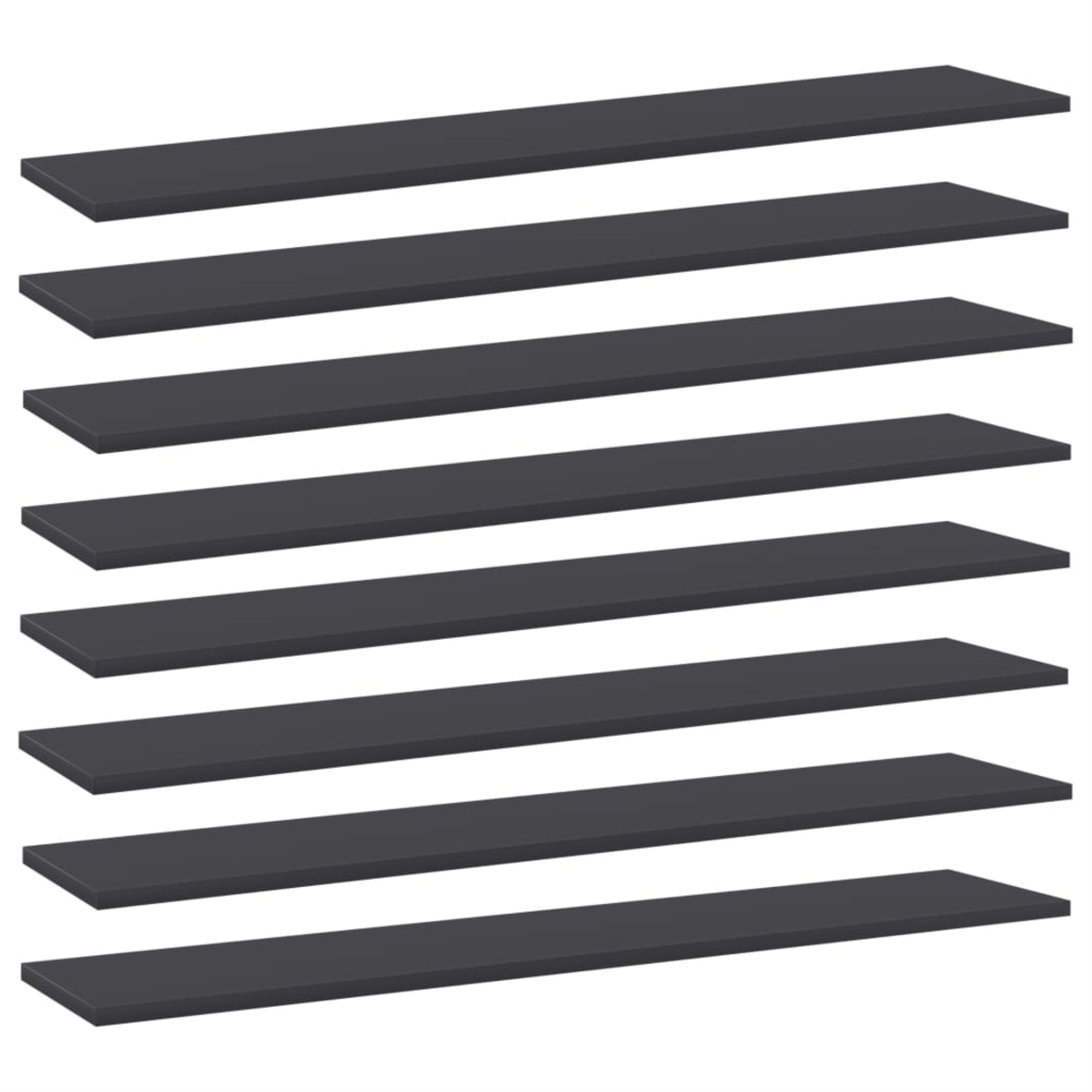 Vidaxl Bookshelf Boards 8 Pcs Gray 39.4'X7.9'X0.6' Chipboard