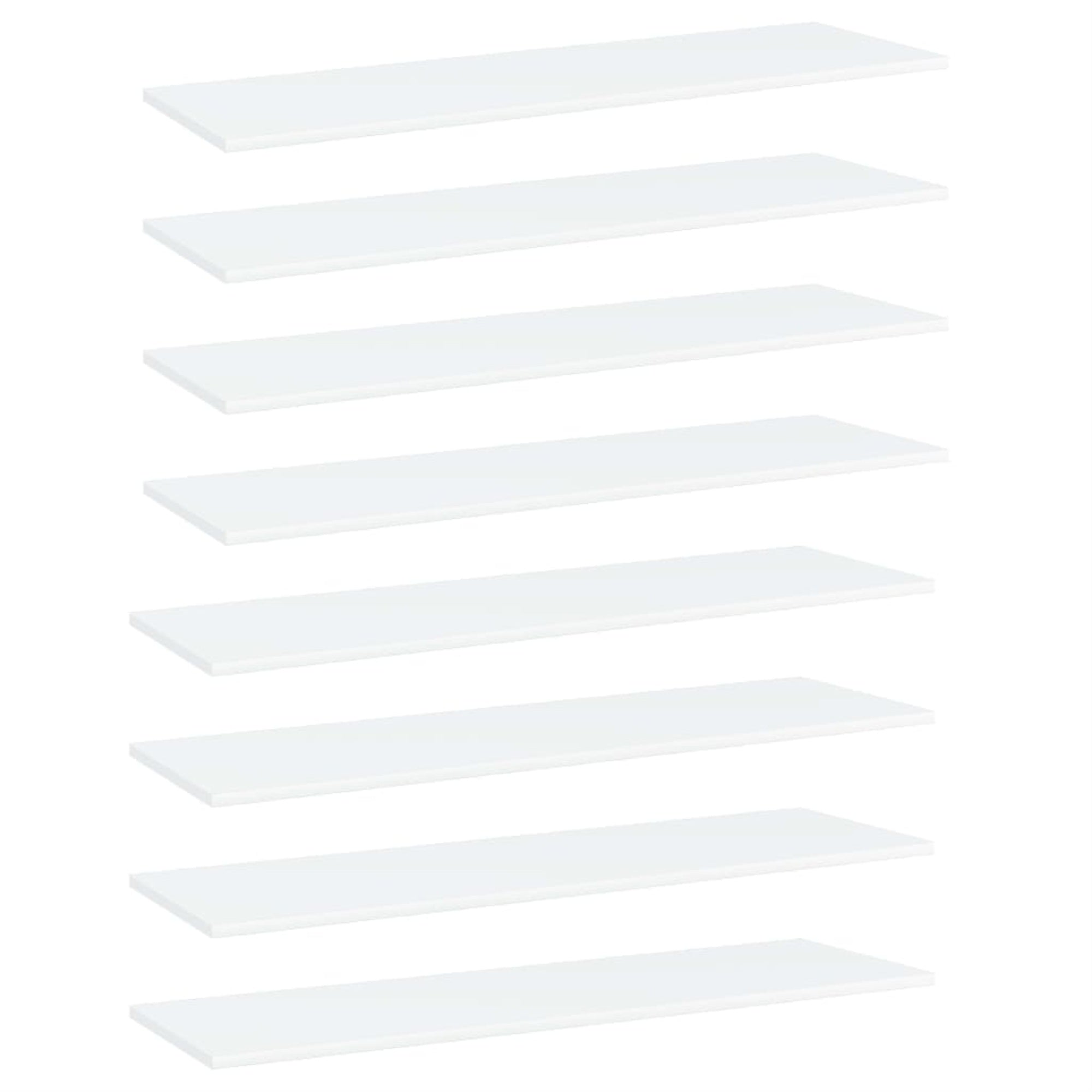 Vidaxl Bookshelf Boards 8 Pcs White 39.4'X11.8'X0.6' Chipboard