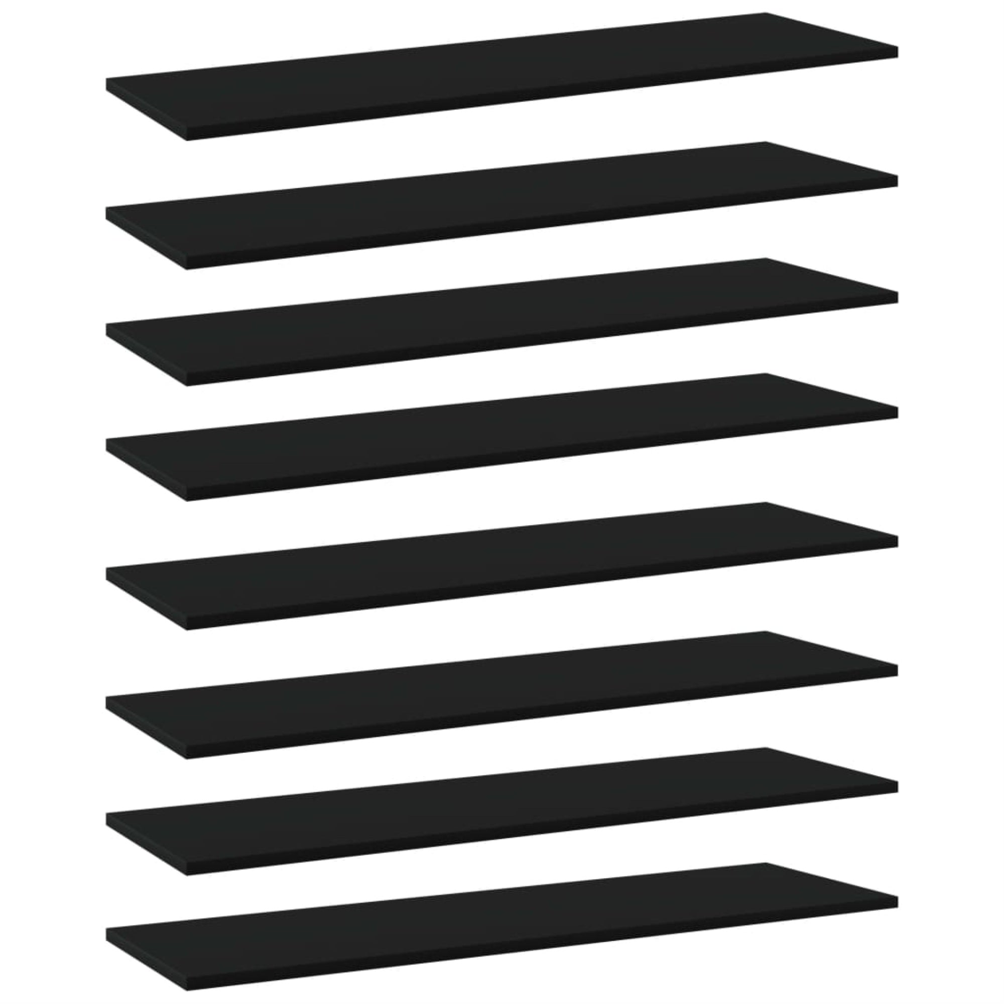 Vidaxl Bookshelf Boards 8 Pcs Black 39.4'X11.8'X0.6' Chipboard