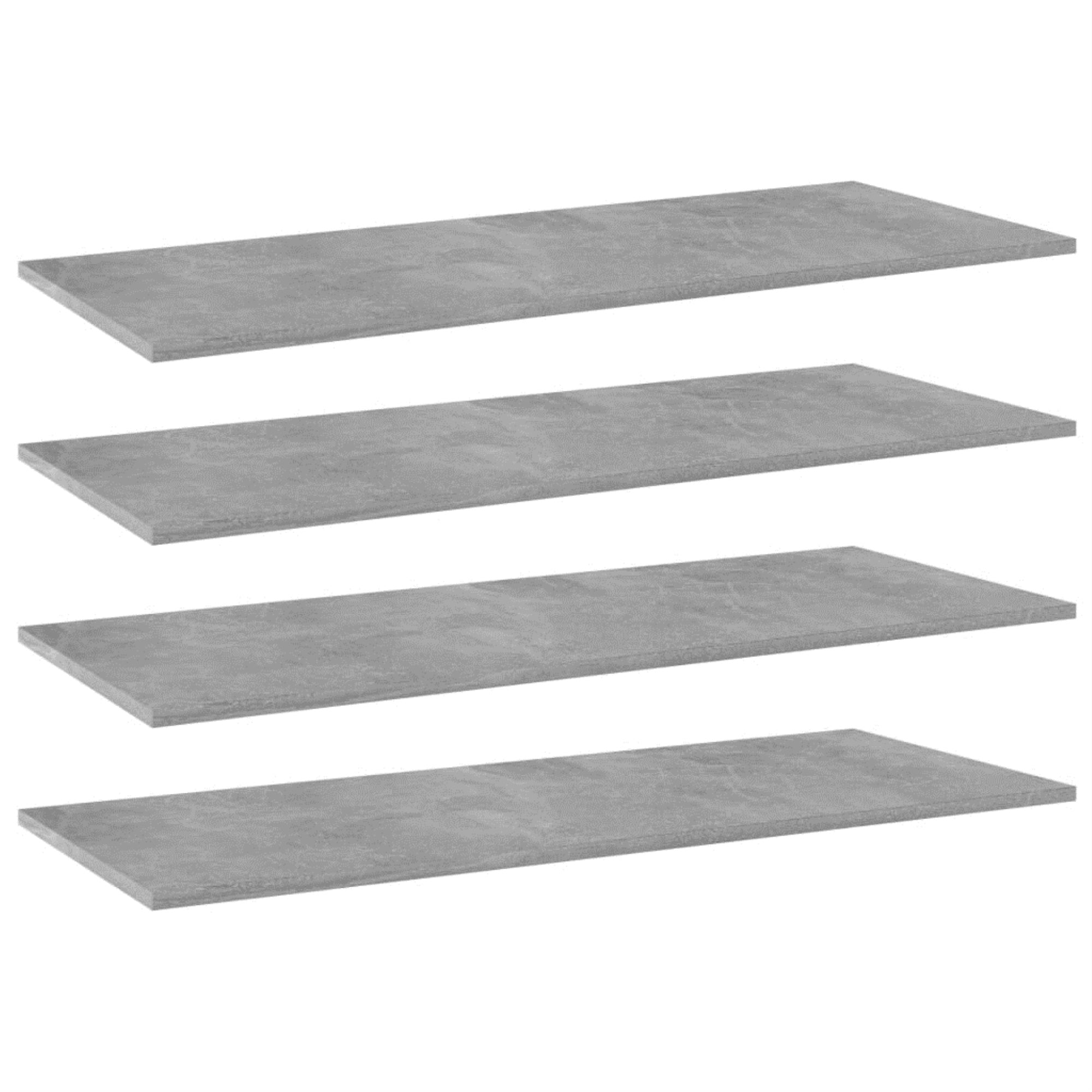 Vidaxl Bookshelf Boards 4 Pcs Concrete Gray 39.4'X15.7'X0.6' Chipboard
