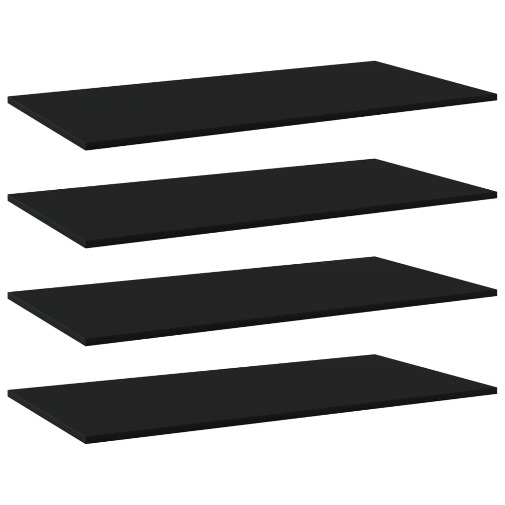 Vidaxl Bookshelf Boards 4 Pcs Black 39.4'X19.7'X0.6' Chipboard