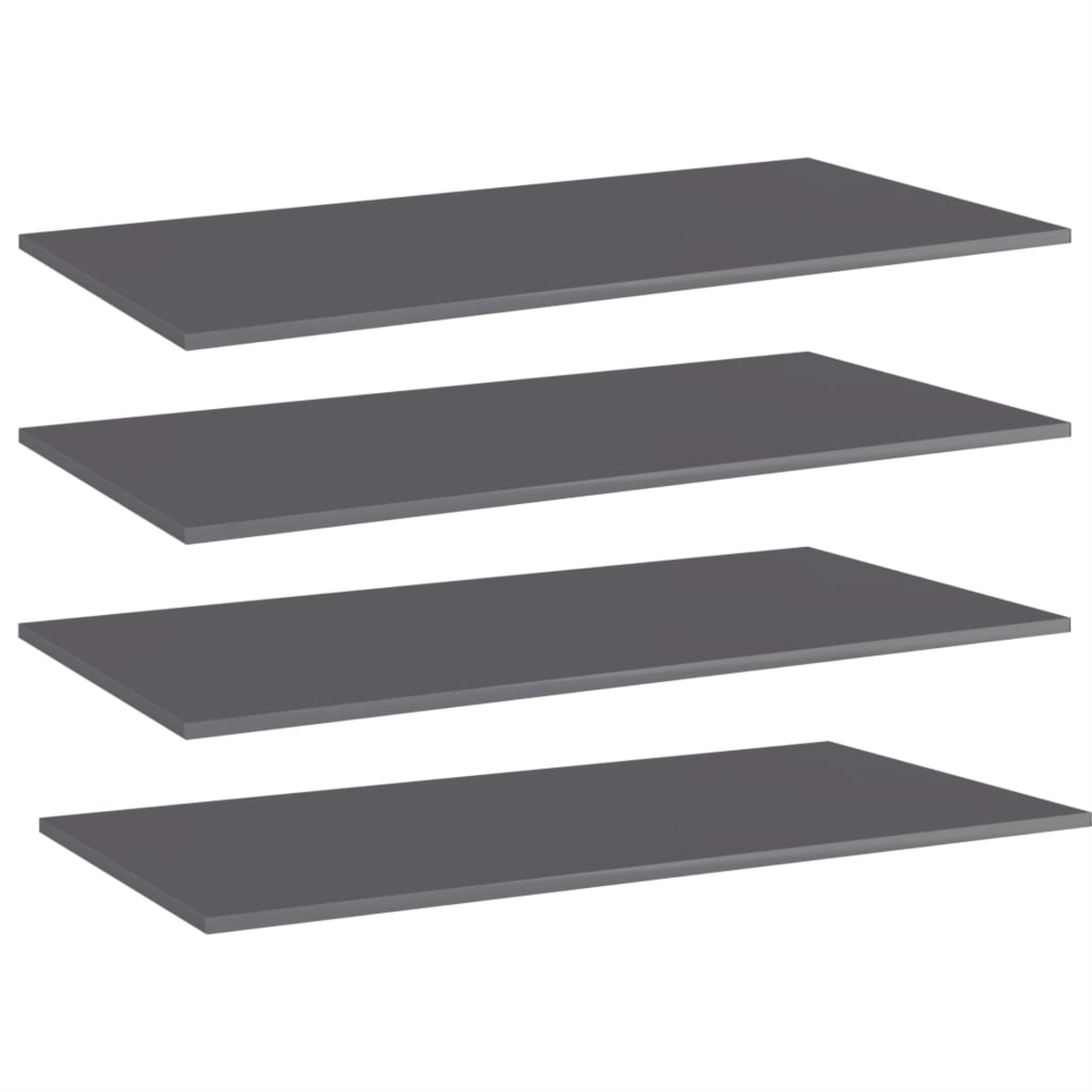 Vidaxl Bookshelf Boards 4 Pcs High Gloss Gray 39.4'X19.7'X0.6' Chipboard