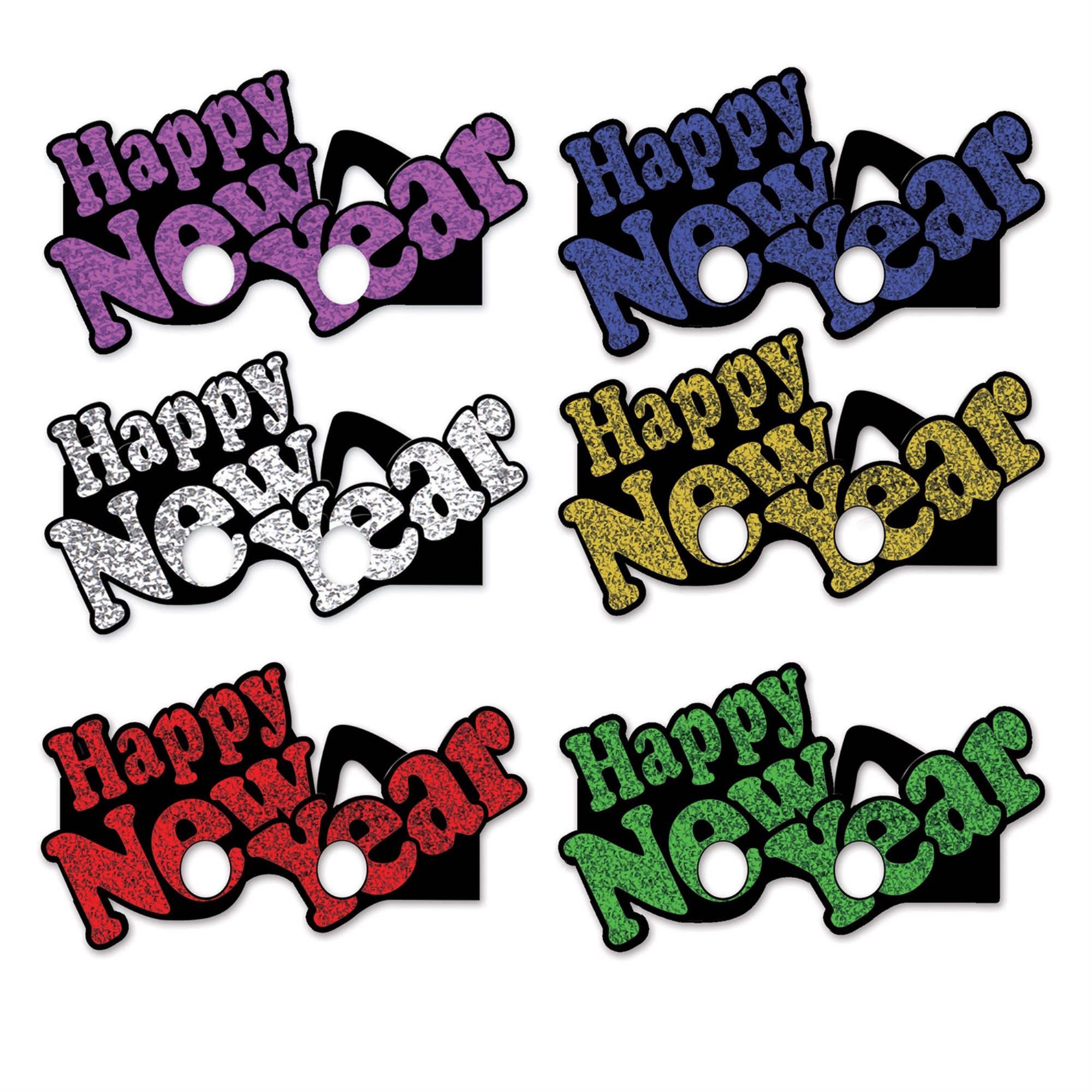 Happy New Year Eyeglasses, (Pack Of 12)