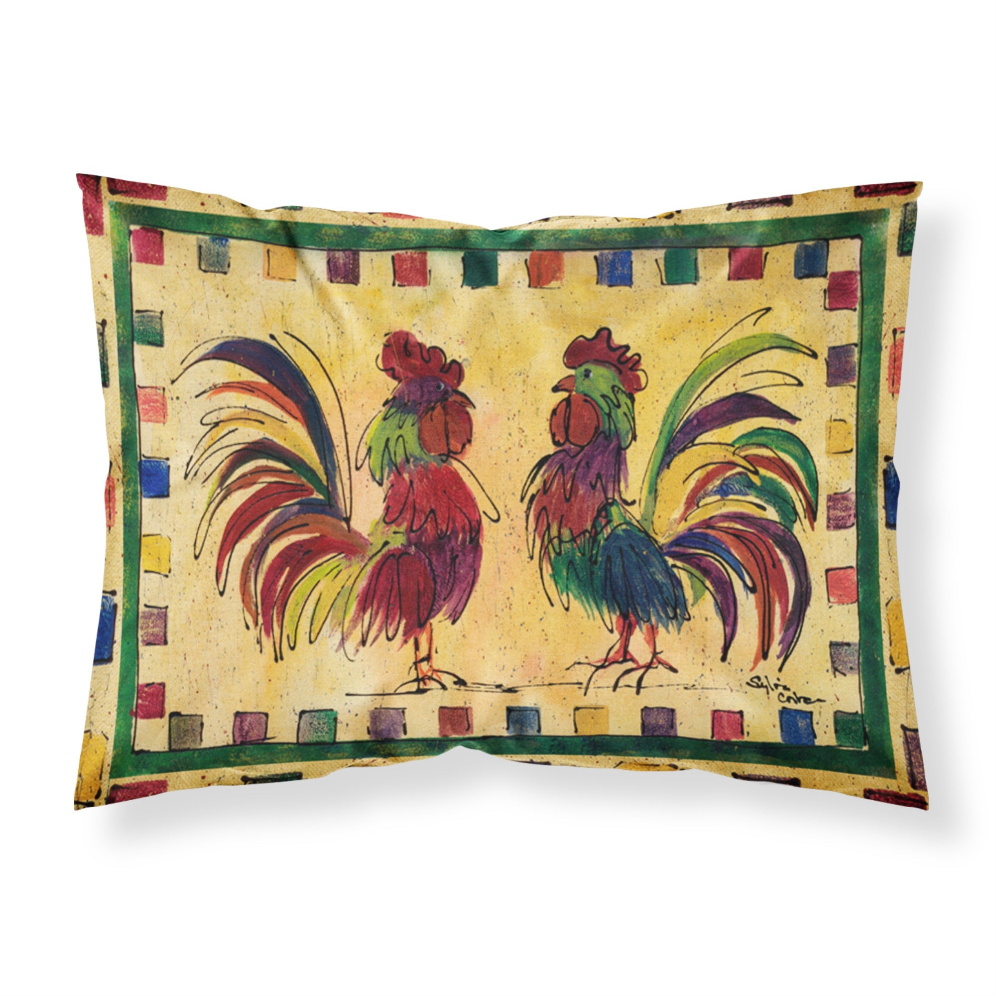 Caroline'S Treasures 8062Pillowcase Bird-Rooster Moisture Wicking Fabric Standard Pillowcase, Large, Multicolor