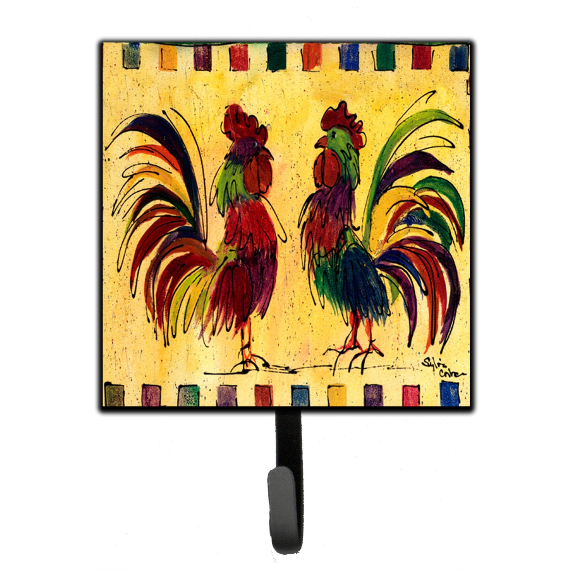 Caroline'S Treasures 8062Sh4 Bird-Rooster Leash Holder Or Key Hook, Small, Multicolor