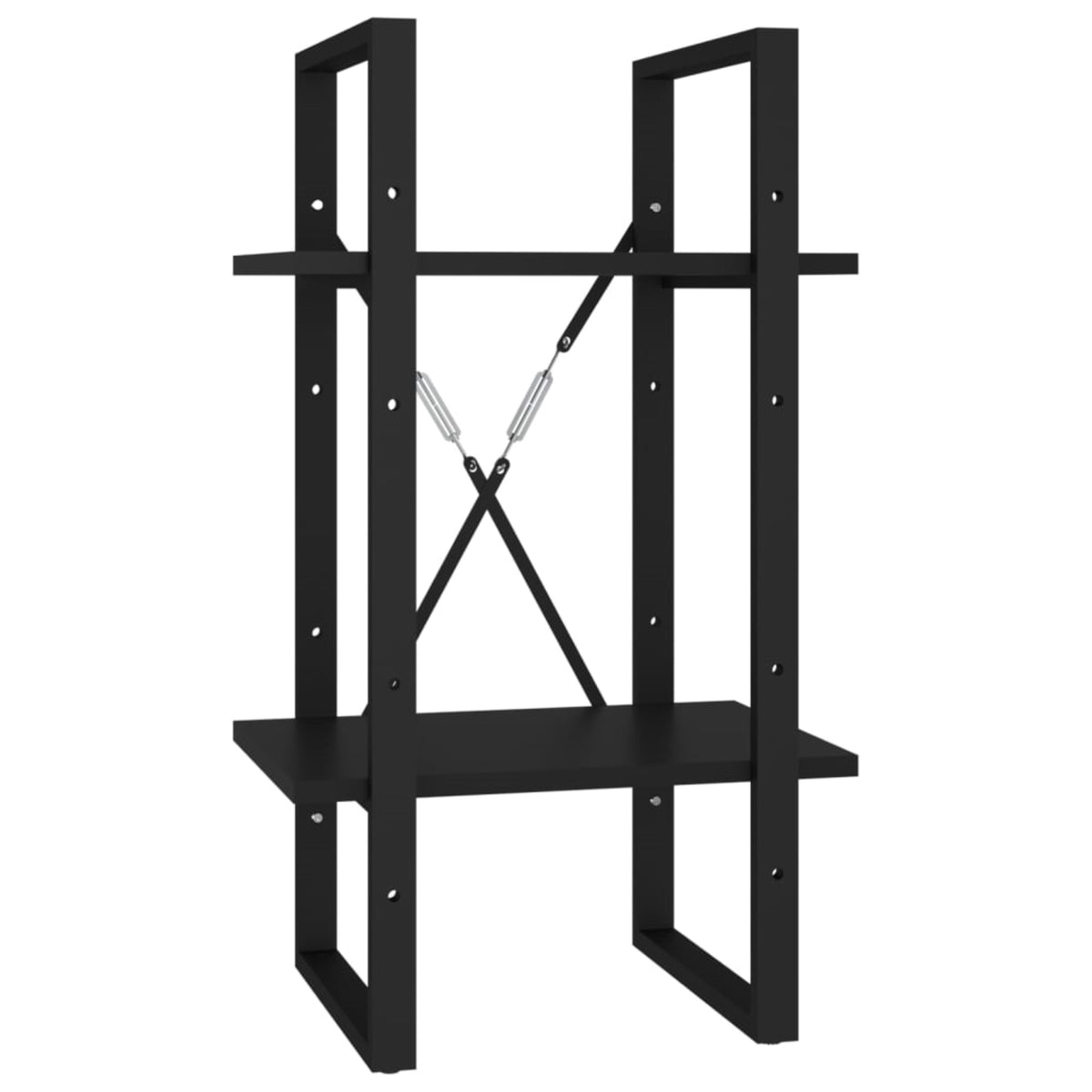 Vidaxl 2-Tier Book Cabinet Black 15.7'X11.8'X27.6' Chipboard