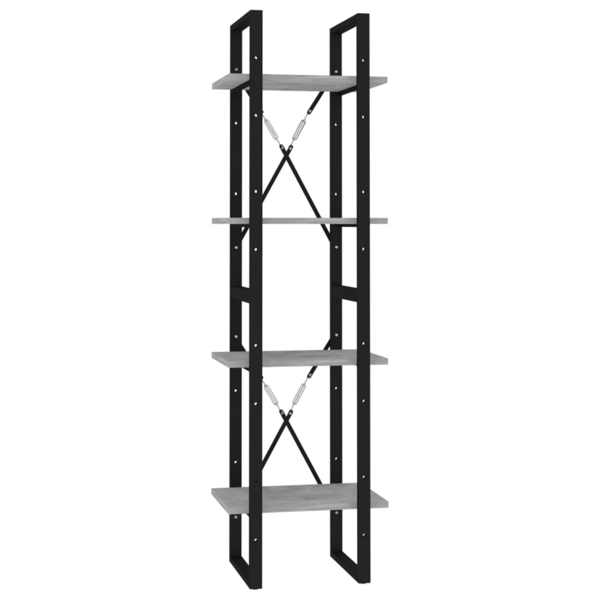Vidaxl 4-Tier Book Cabinet Concrete Gray 15.7'X11.8'X55.1' Chipboard