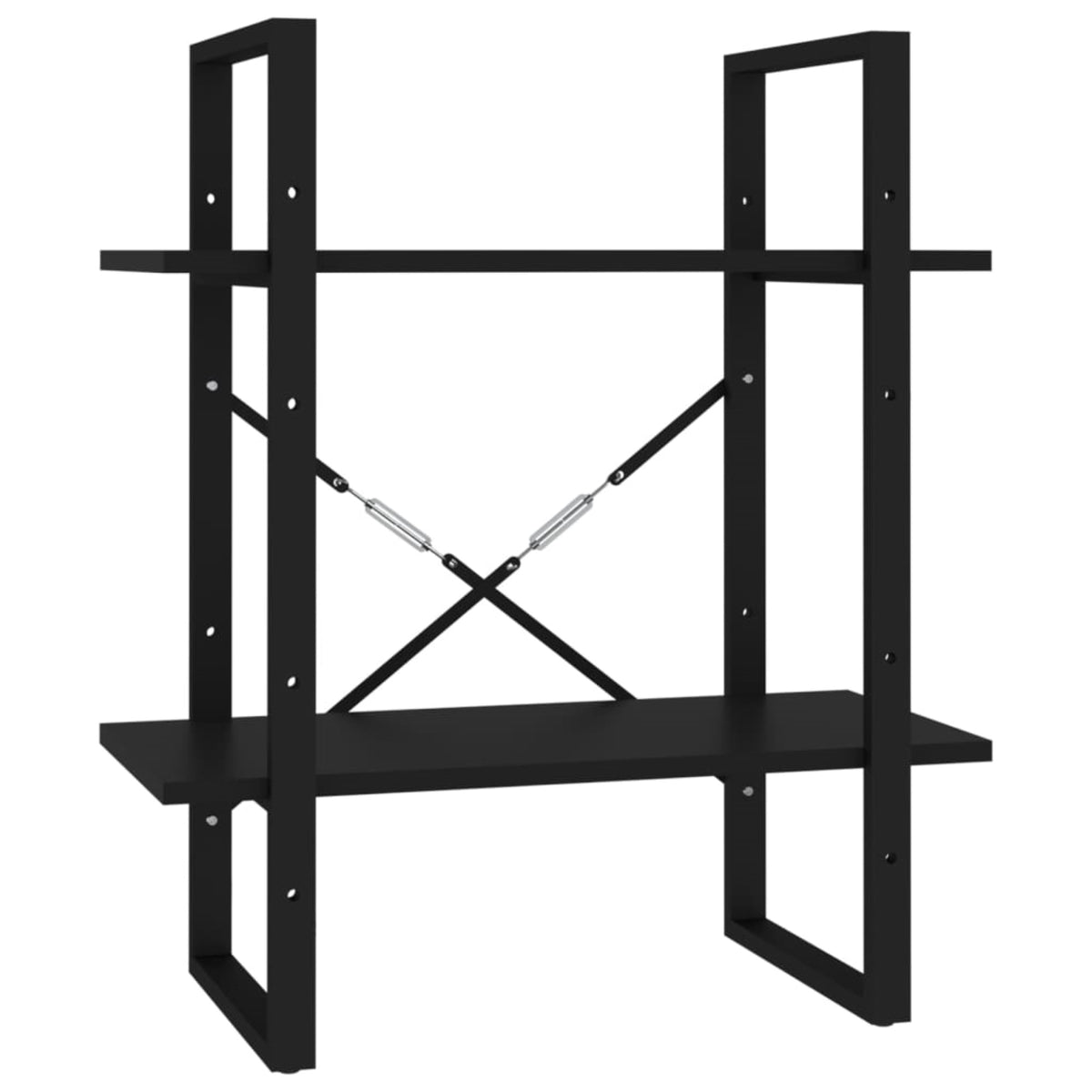 Vidaxl 2-Tier Book Cabinet Black 23.6'X11.8'X27.6' Chipboard
