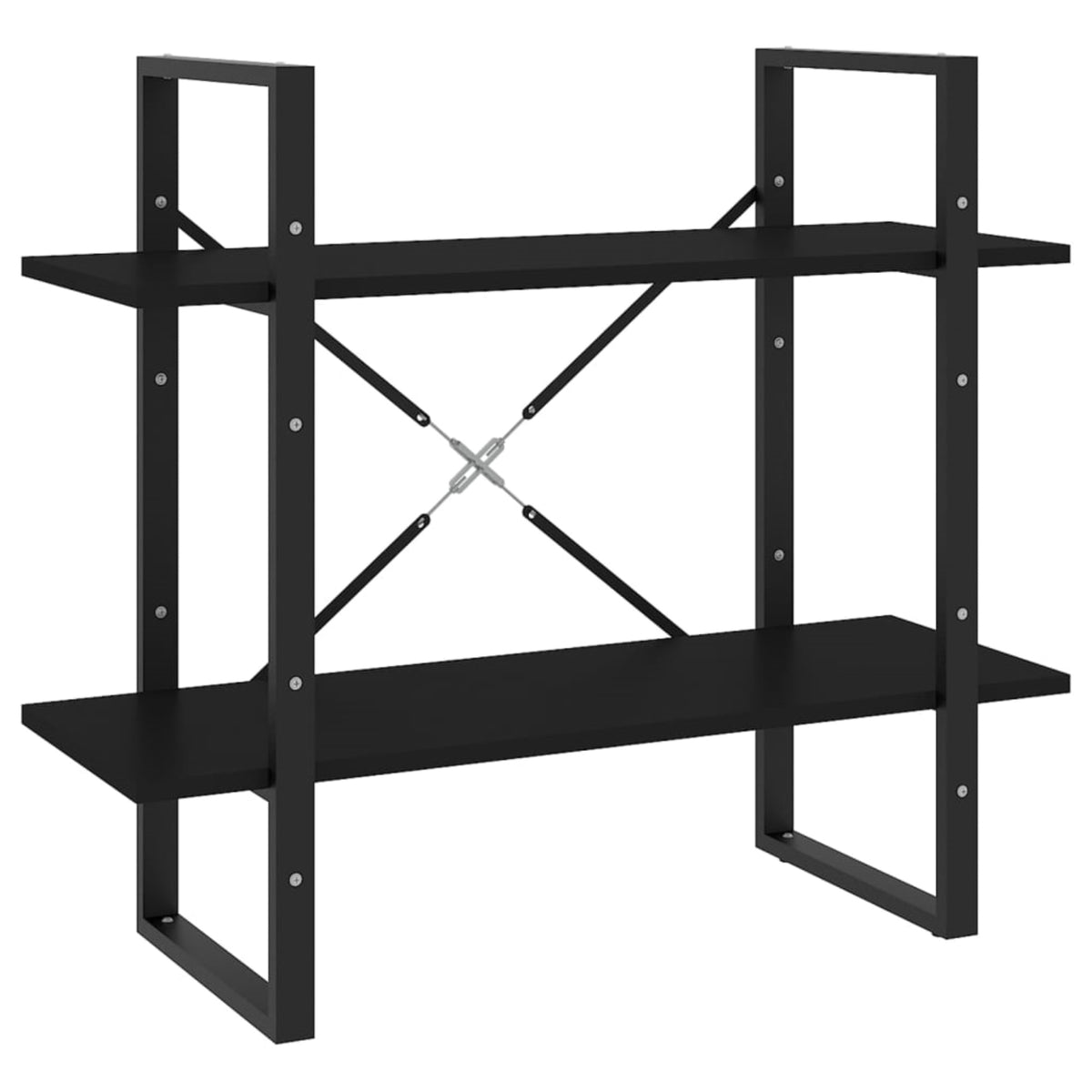 Vidaxl 2-Tier Book Cabinet Black 31.5'X11.8'X27.6' Chipboard
