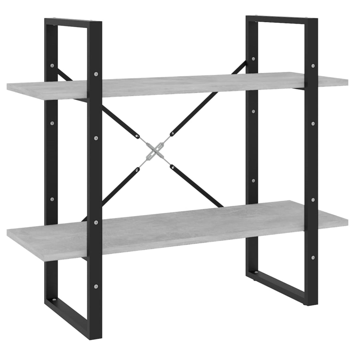 Vidaxl 2-Tier Book Cabinet Concrete Gray 31.5'X11.8'X27.6' Chipboard