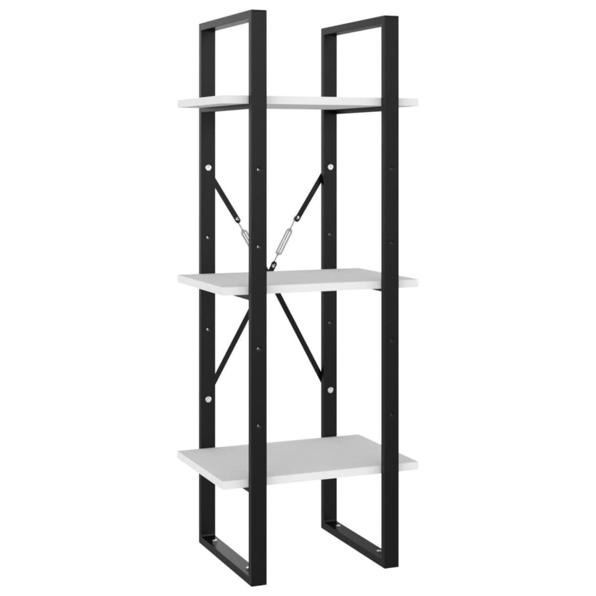 Vidaxl 3-Tier Book Cabinet White 15.7'X11.8'X41.3' Chipboard