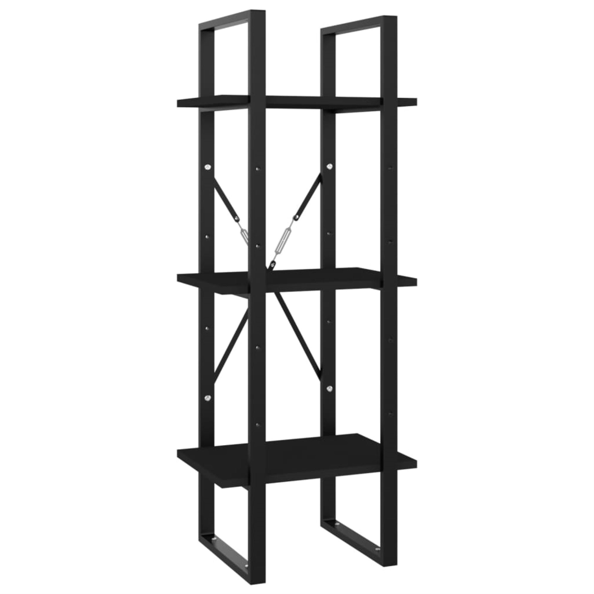 Vidaxl 3-Tier Book Cabinet Black 15.7'X11.8'X41.3' Chipboard